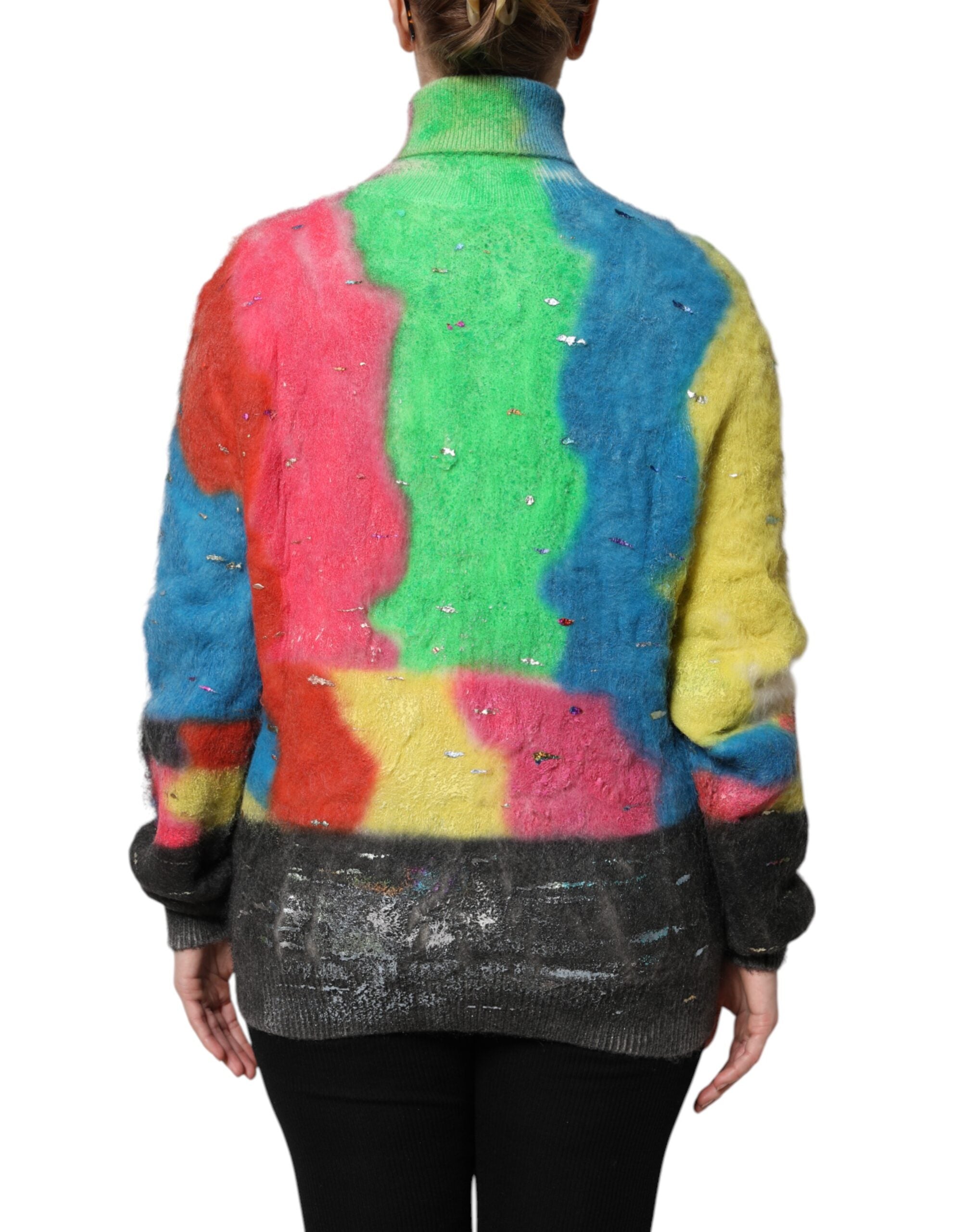Dolce & Gabbana Multicolor Mohair Turtleneck Pullover Women's Sweater