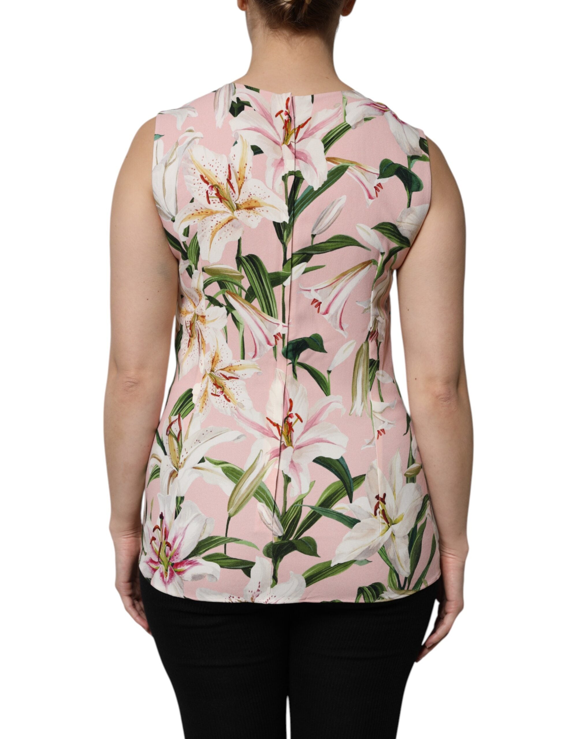 Dolce & Gabbana Multicolor Floral Print Round Neck Tank Women's Top