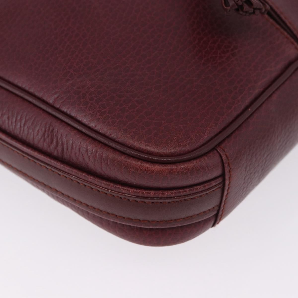 Cartier Tasseled Must De Cartier Leather Burgundy Leather Shoulder Bag Bag (Pre-Owned)
