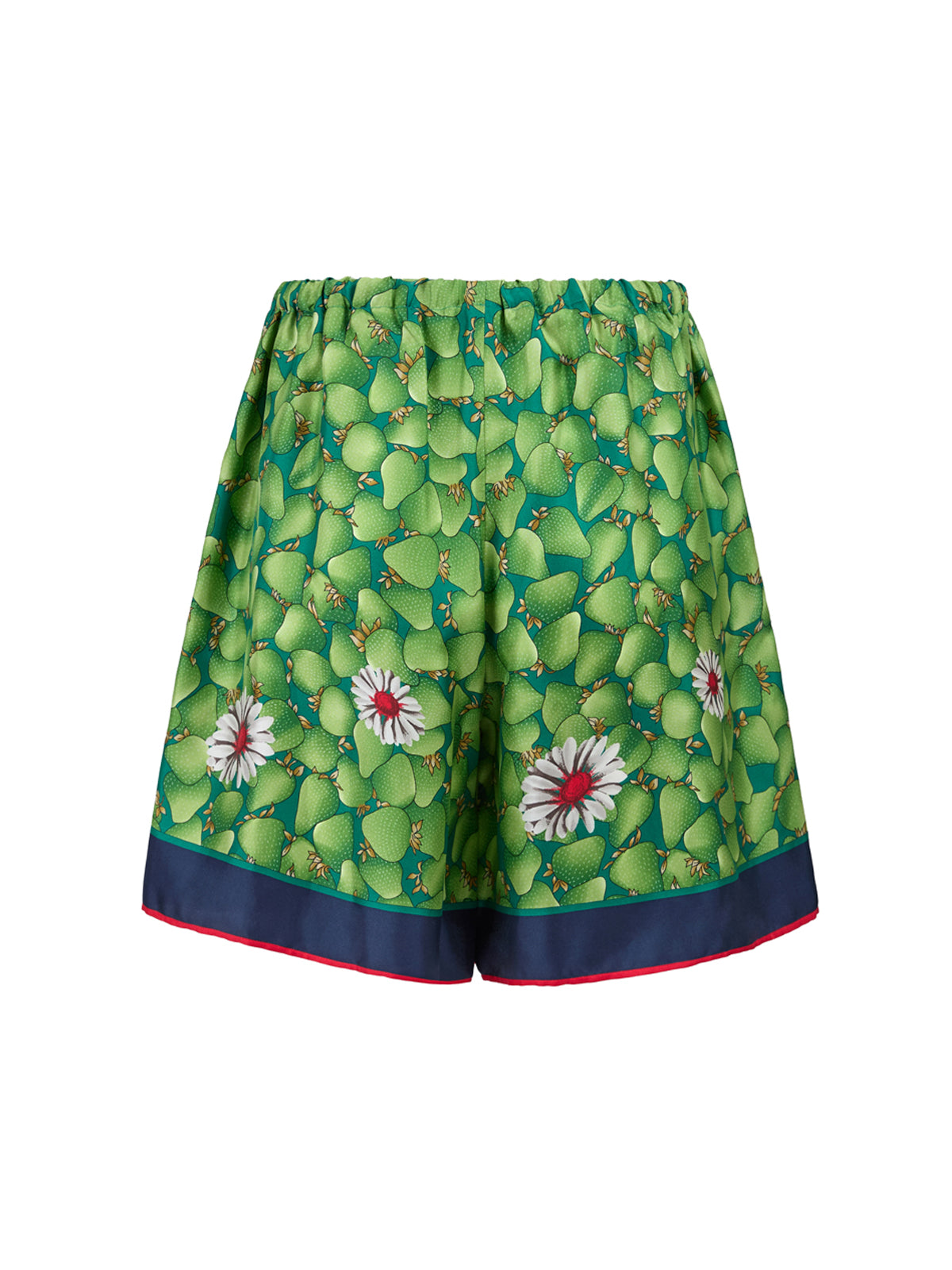 Gucci Green Flower Printed Silk Women's Shorts