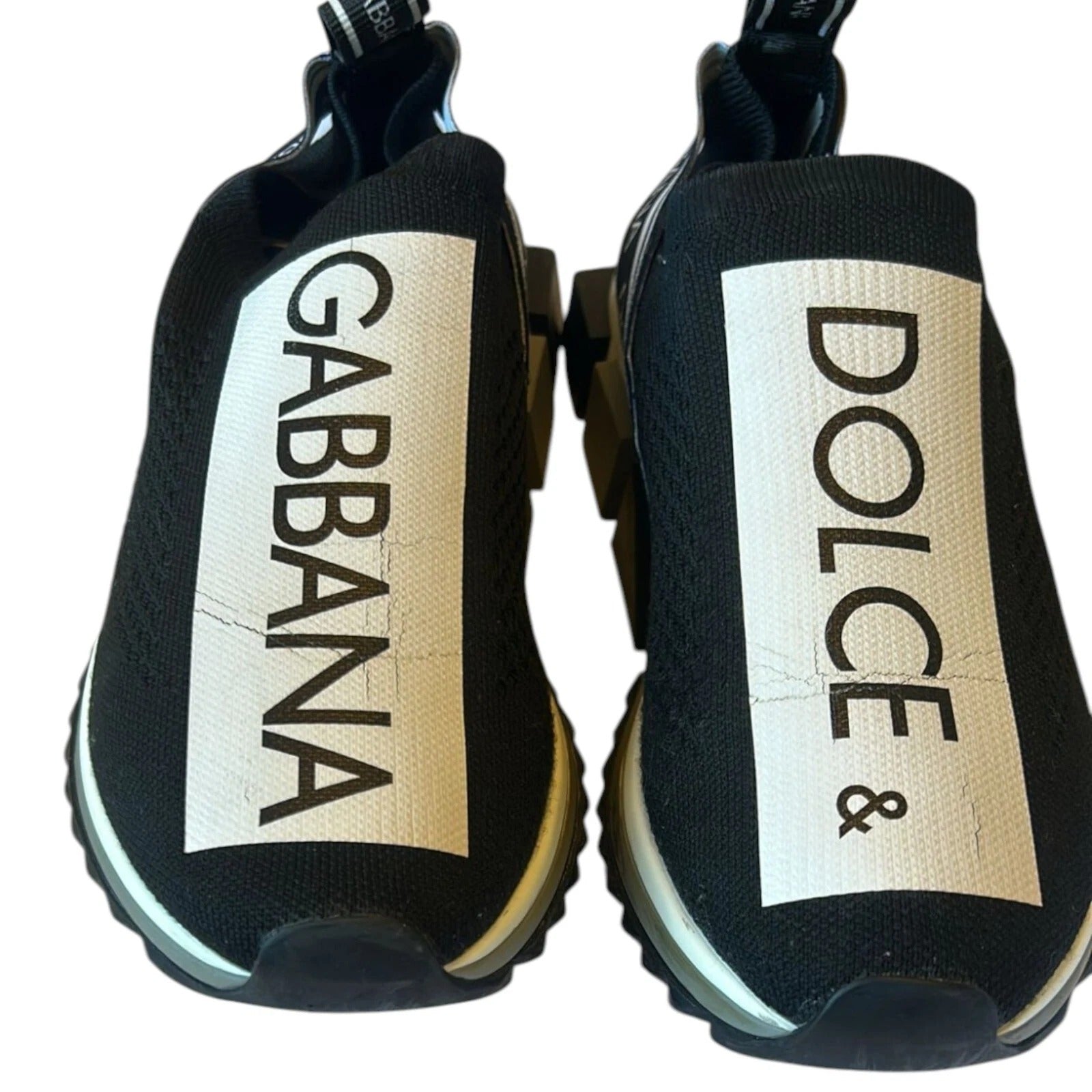 Dolce & Gabbana Black White Slip On Sorrento Sneakers Men's Shoes (Pre-Owned)