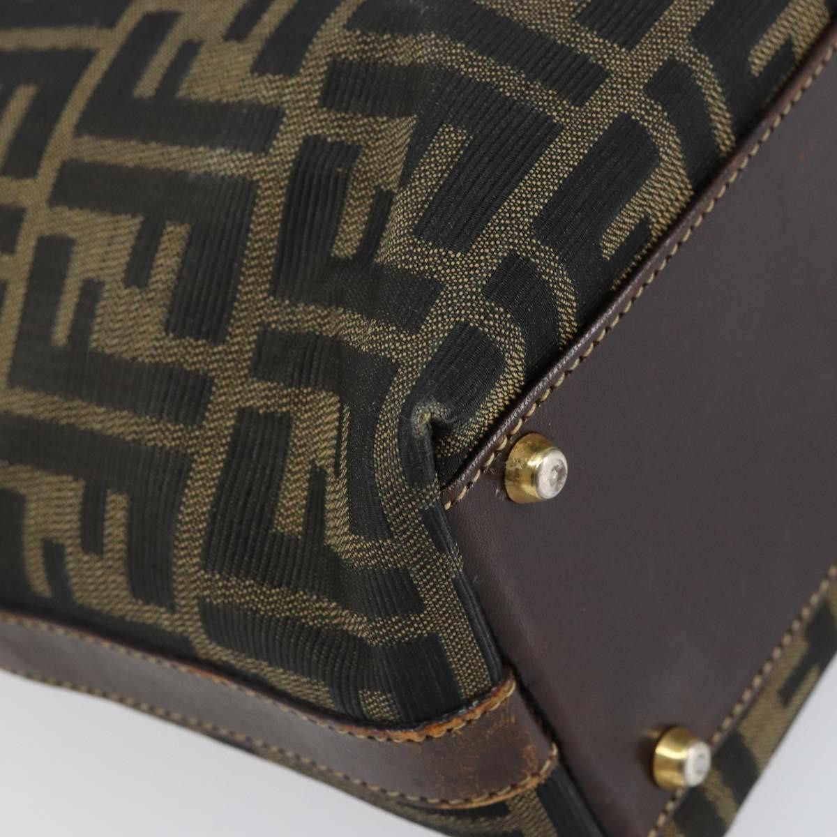 Fendi Vintage Zip Tote Zucca Canvas Brown Canvas Tote Bag Bag (Pre-Owned)