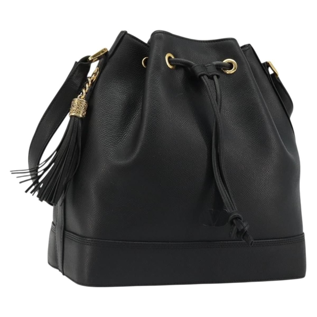 Valentino Garavani Vintage Leather Black Leather Shoulder Bag Bag (Pre-Owned)