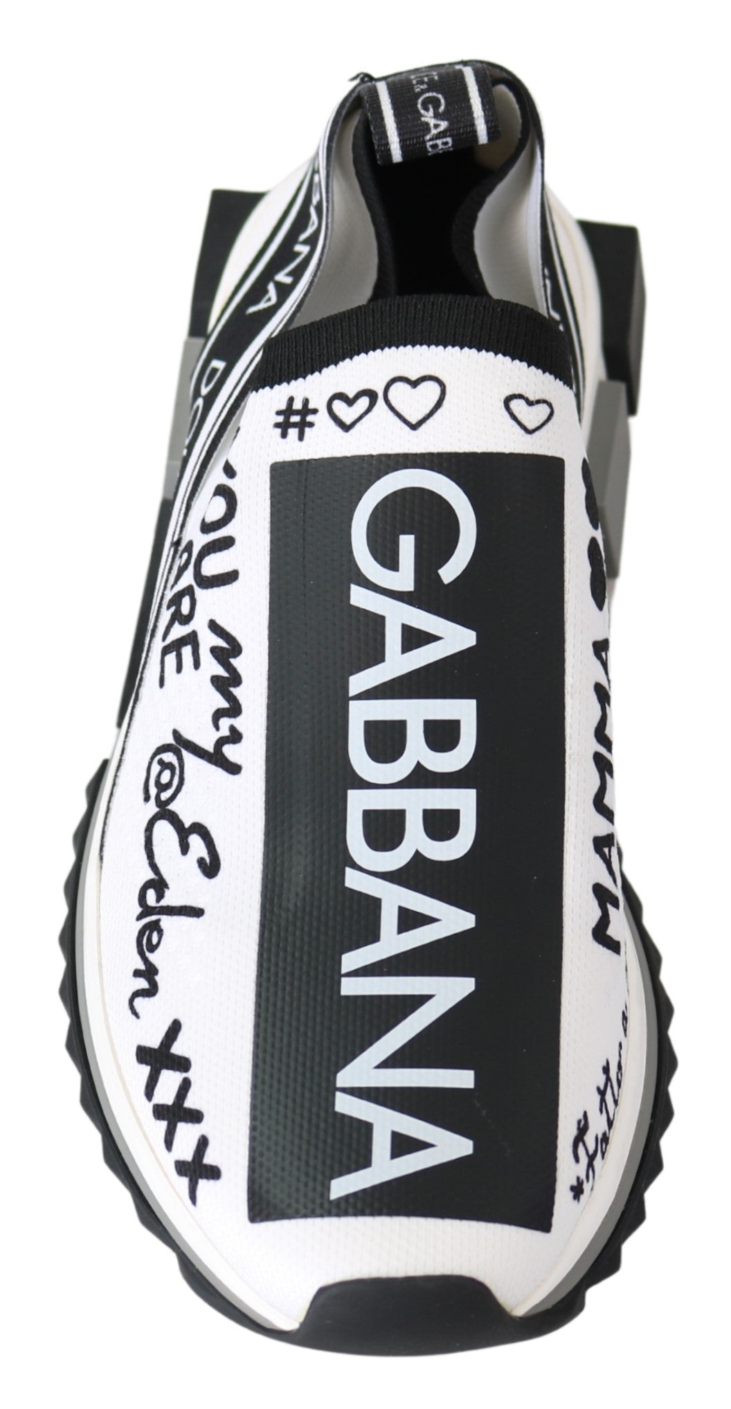 Dolce & Gabbana White Black Slip On Sorrento Women's Sneakers (Pre-Owned)