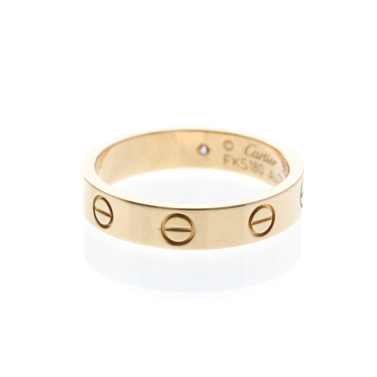 Cartier Love Wedding Band 1 Diamond 18K Rose Gold With Diamond Gold Pink_Gold Ring Jewelry (Pre-Owned)