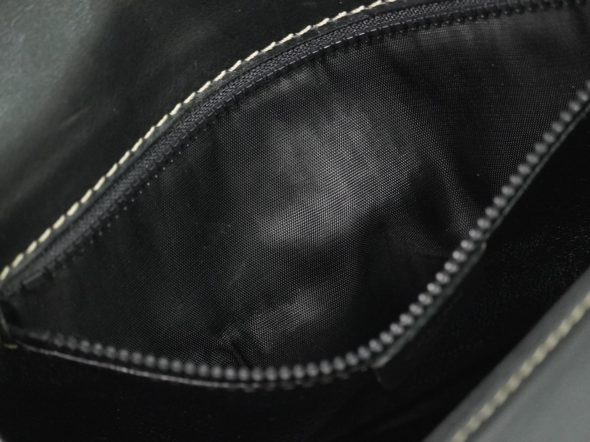 Celine Flap Shoulder Leather Black Leather Shoulder Bag Bag (Pre-Owned)
