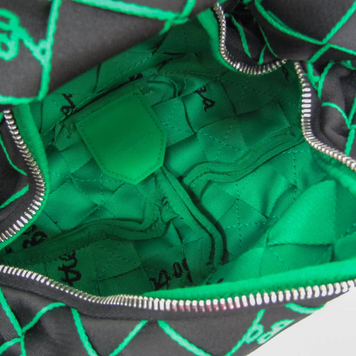 Bottega Veneta Double Knot Hobo Intrecciato Effect Jacquard Multicolour Nylon Shoulder Bag Bag (Pre-Owned)