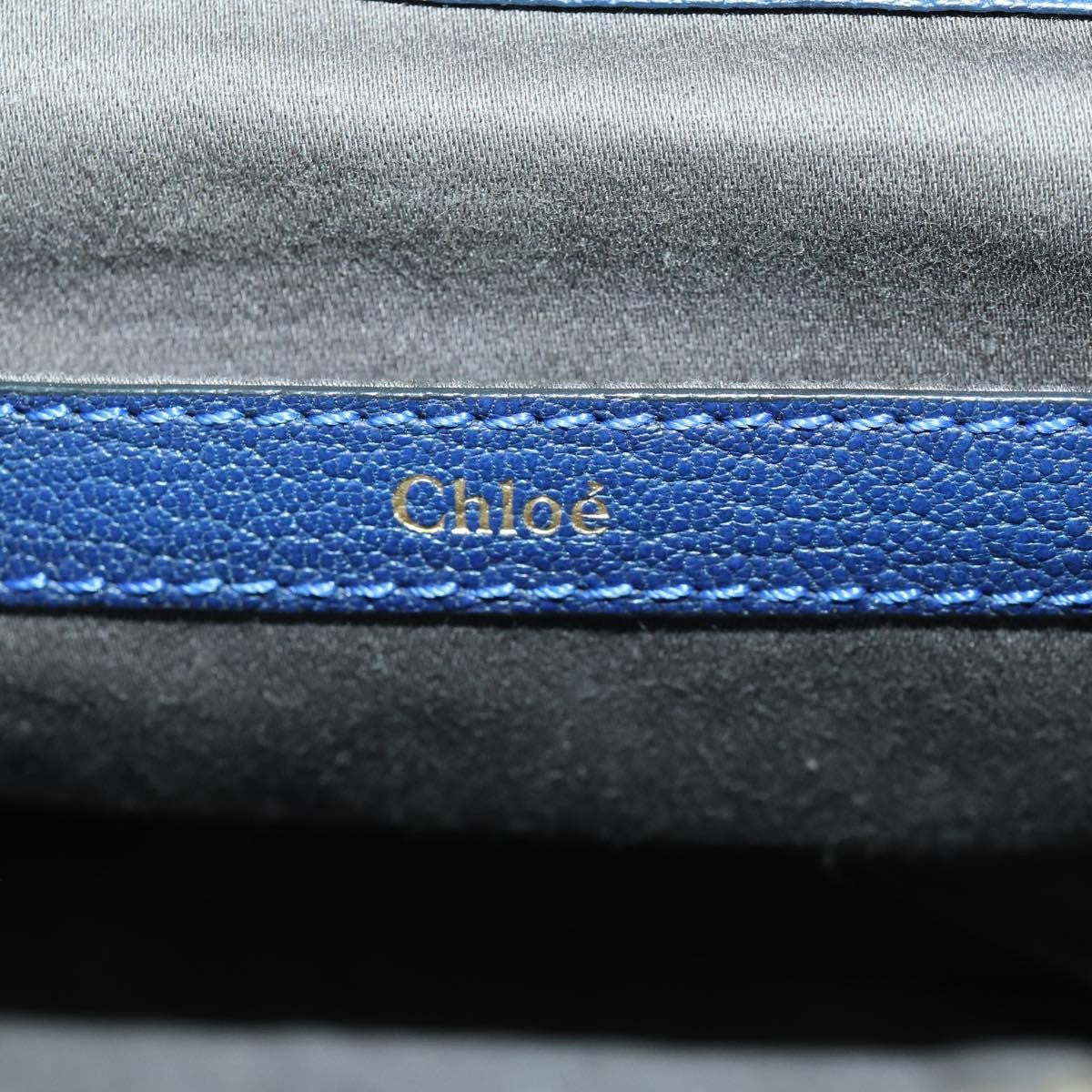 Chloe Bridget Convertible Satchel Leather Navy Leather Handbag (Pre-Owned)