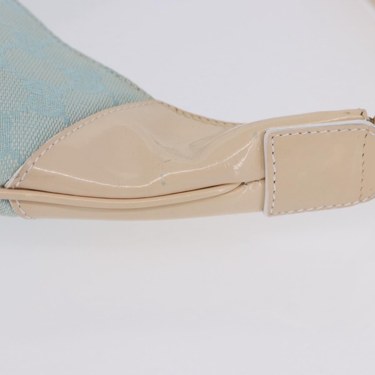 Gucci Vintage Zip Hobo Gg Canvas And Patent Blue Canvas Shoulder Bag Bag (Pre-Owned)