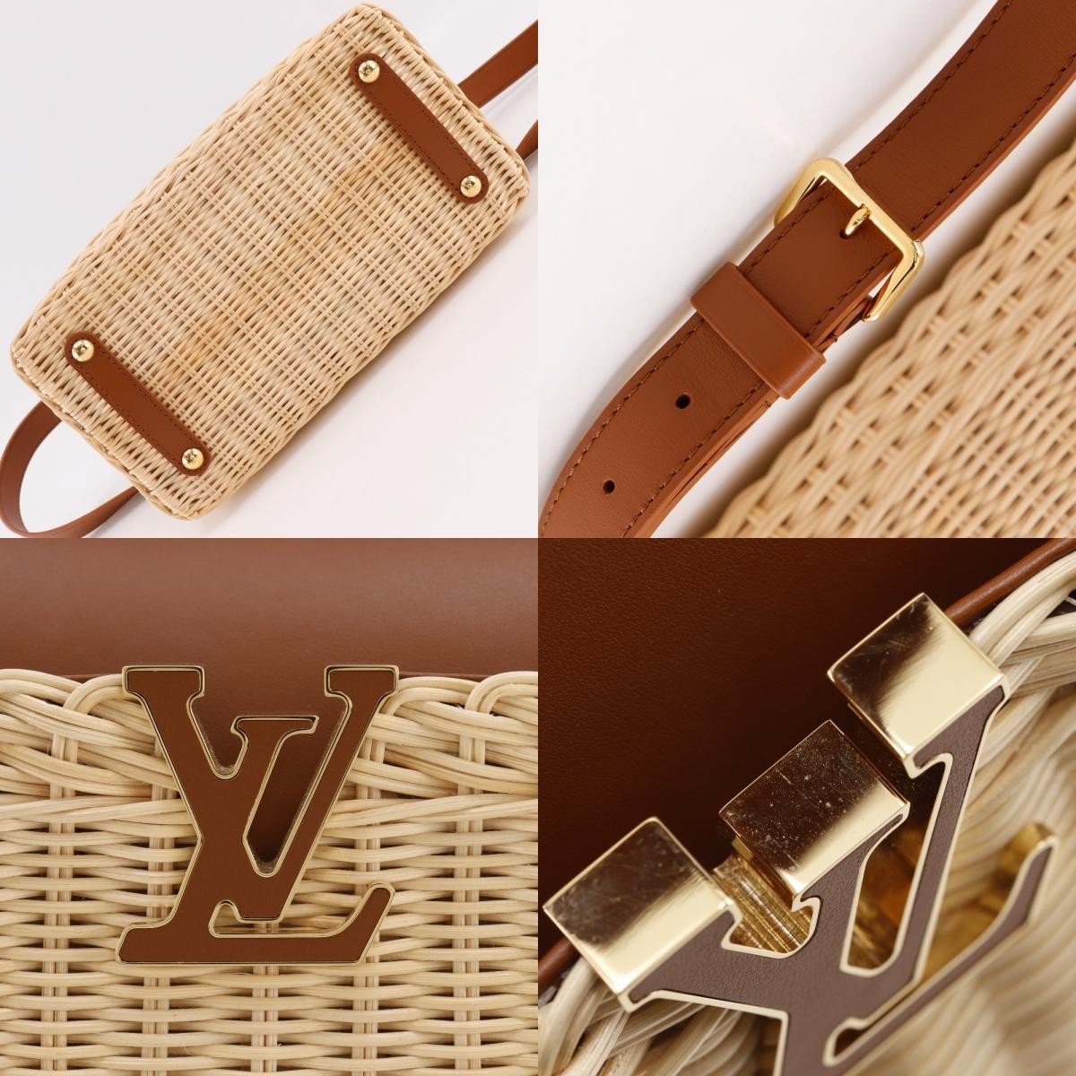 Louis Vuitton Capucines Wicker With Leather Beige Wicker Handbag (Pre-Owned)
