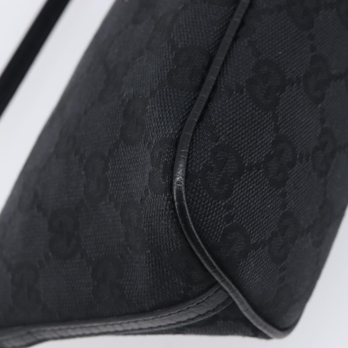 Gucci Boat Pochette Gg Canvas And Leather Black Canvas Clutche & Pouche Bag (Pre-Owned)