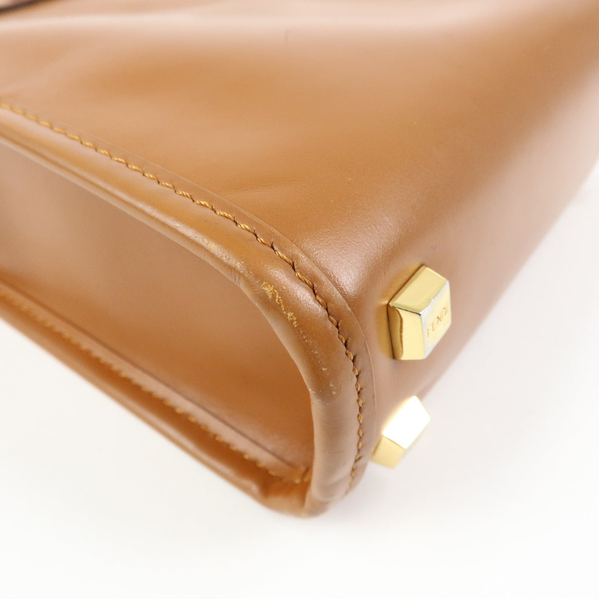 Fendi Sunshine Shopper Leather Brown Leather Tote Bag Bag (Pre-Owned)
