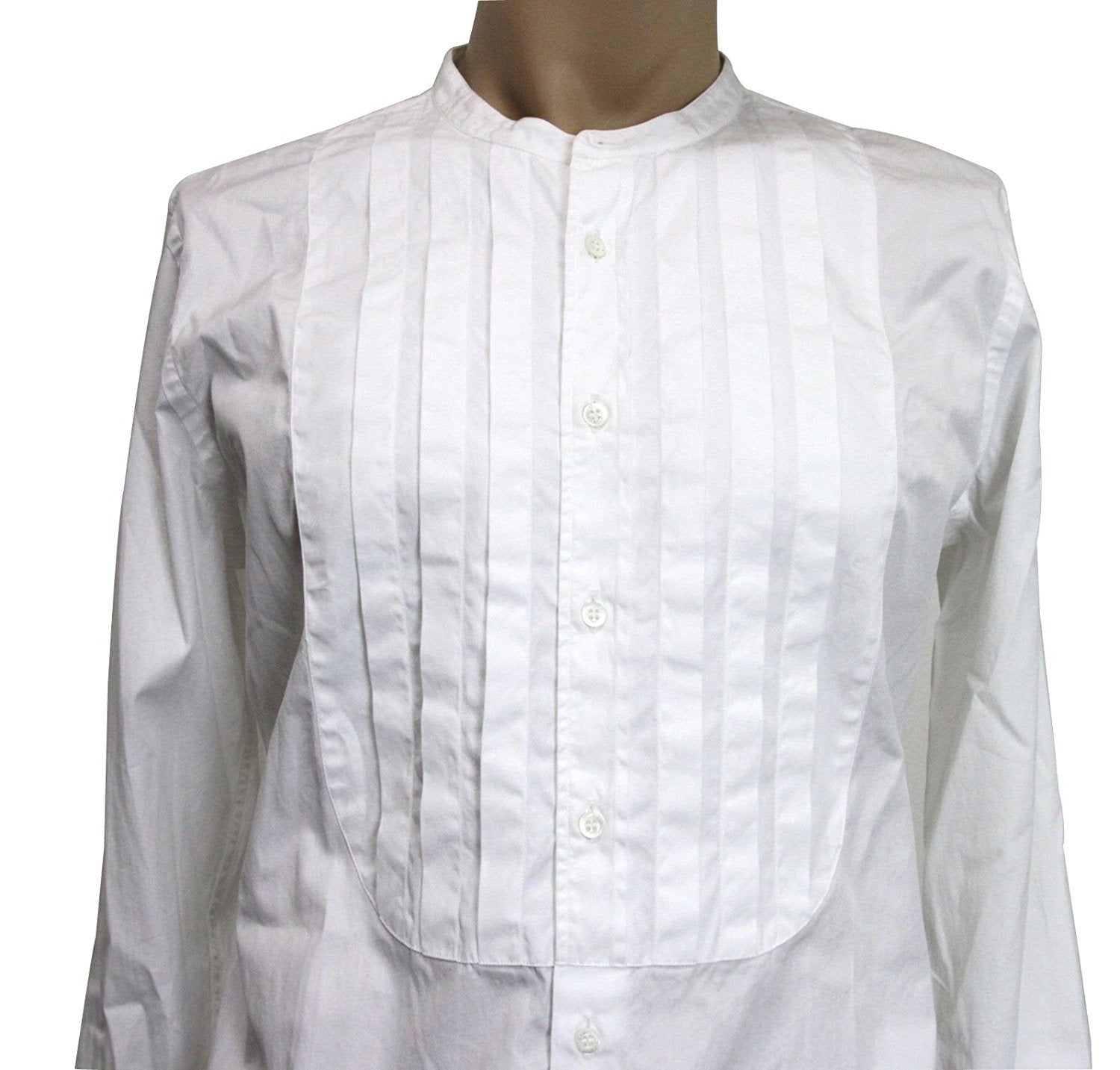 Gucci Men's White Cotton Banded Skinny Shirt