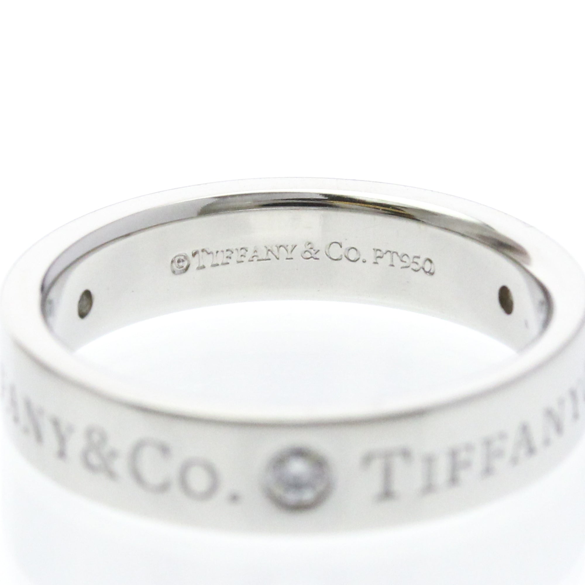 Tiffany & Co. Classic Wedding Band 3 Diamonds Platinum And Diamonds Silver Platinum Ring Jewelry (Pre-Owned)