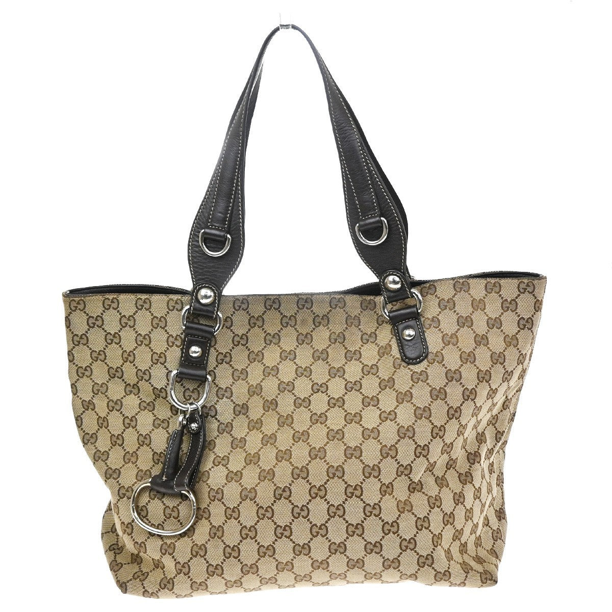 Gucci Icon Bit Gg Canvas Brown Canvas Tote Bag Bag (Pre-Owned)