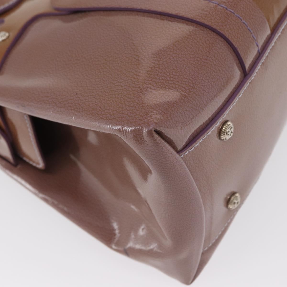 Salvatore Ferragamo Vintage Patent Leather Purple Patent_Leather Handbag (Pre-Owned)