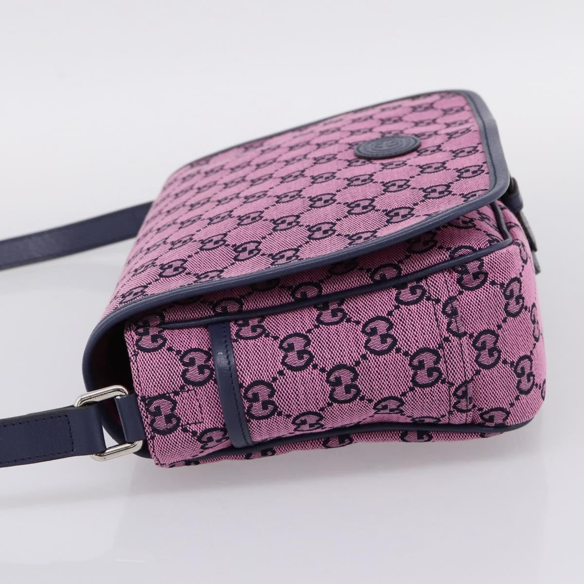 Gucci Children's Messenger Gg Canvas Pink Canvas Handbag (Pre-Owned)