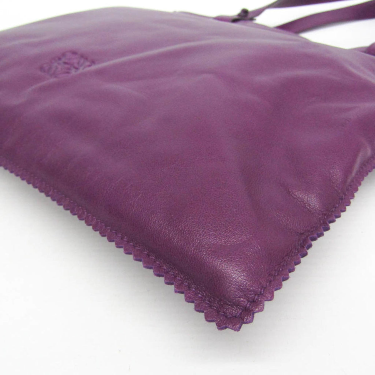 Loewe Anagram Leather Purple Leather Tote Bag Bag (Pre-Owned)