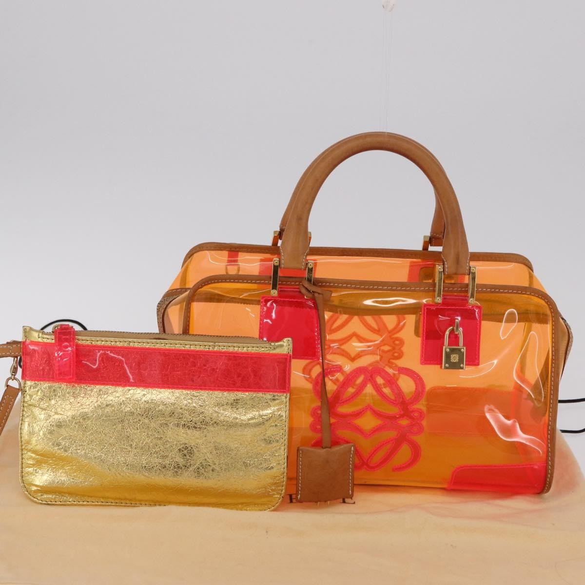 Loewe Amazona Pvc Orange Plastic_Glass Handbag (Pre-Owned)