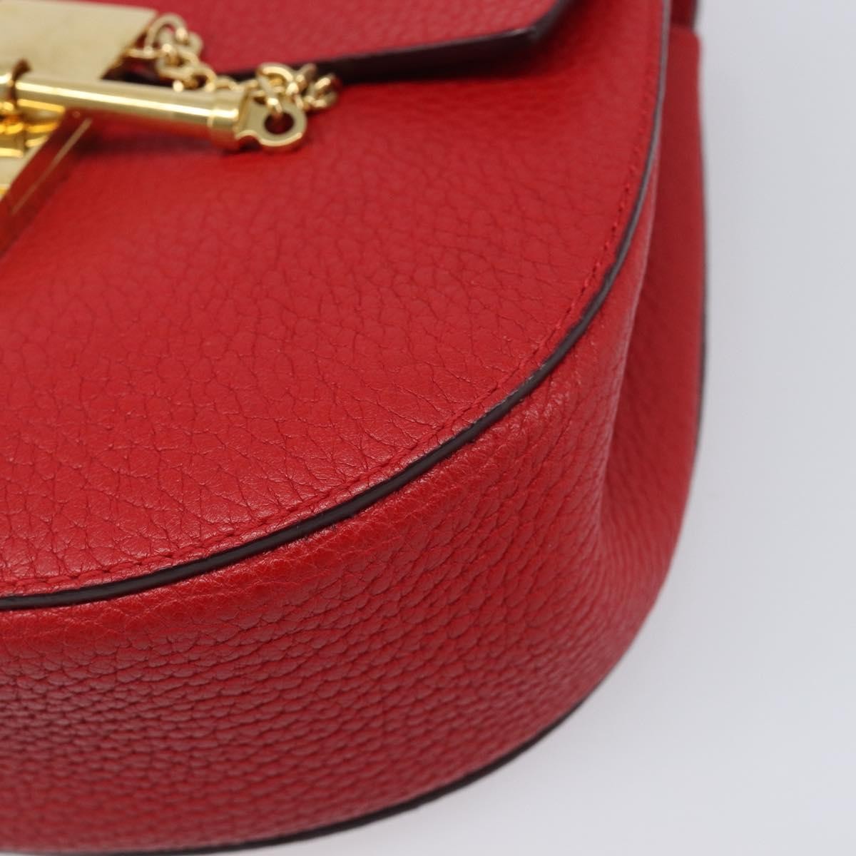 Chloe Drew Leather Red Leather Crossbody Bag Bag (Pre-Owned)