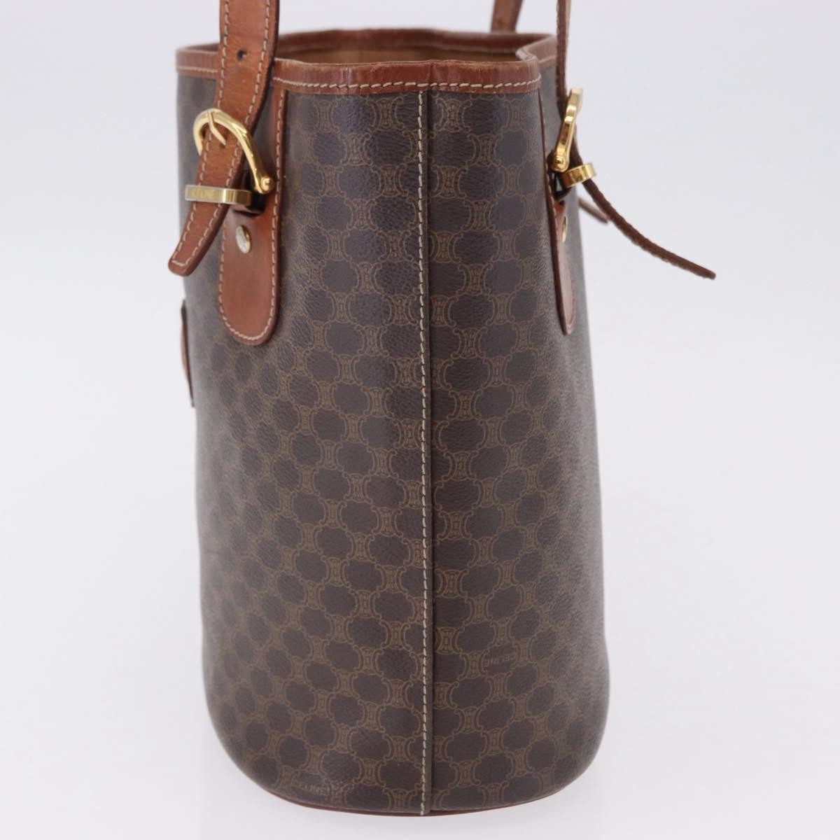 Celine Vintage Macadam Canvas Brown Canvas Handbag (Pre-Owned)