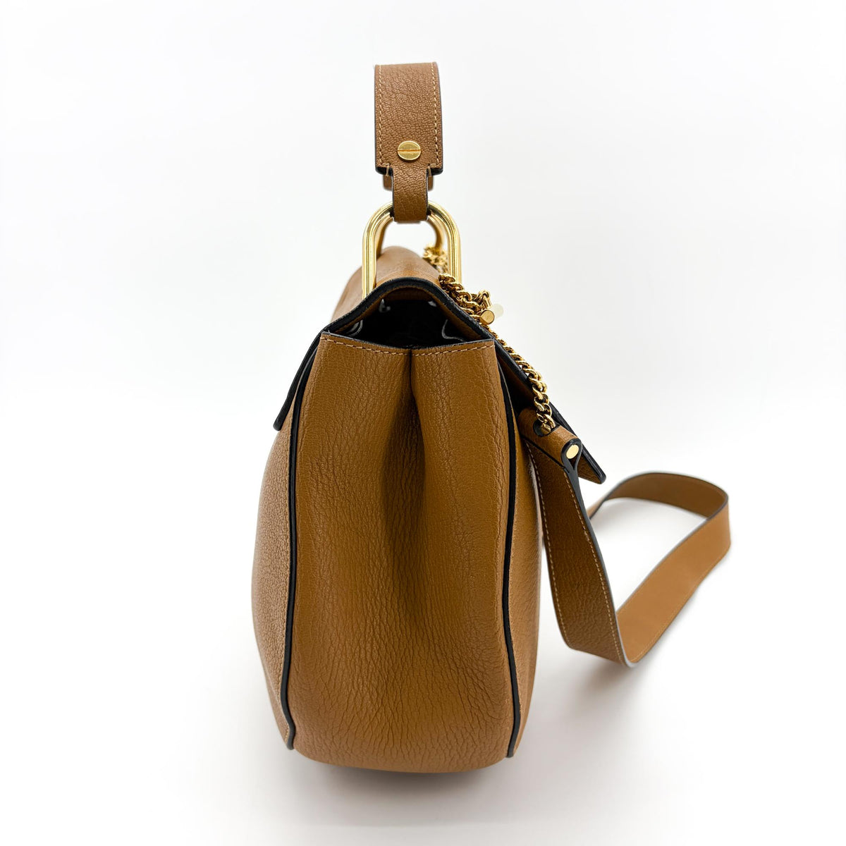 Chloe Drew Leather Brown Leather Crossbody Bag Bag (Pre-Owned)
