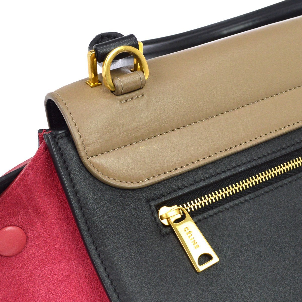 Celine Tricolor Trapeze Leather Multicolour Leather Handbag (Pre-Owned)