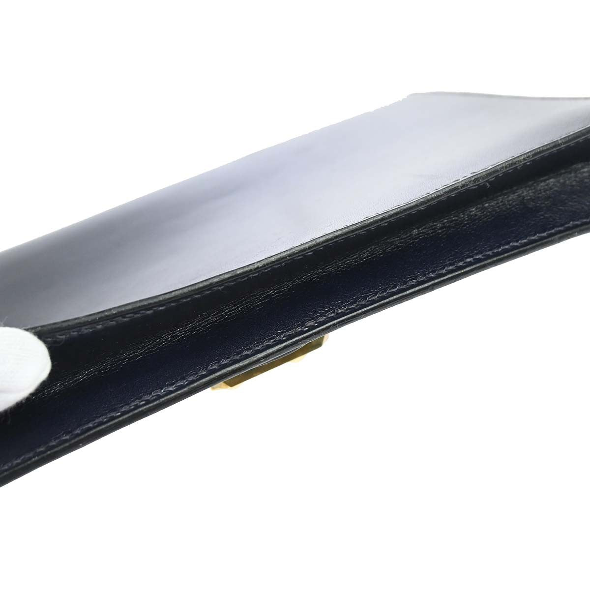 Hermes Jet Clutch Box Calf Navy Leather Clutche & Pouche Bag (Pre-Owned)