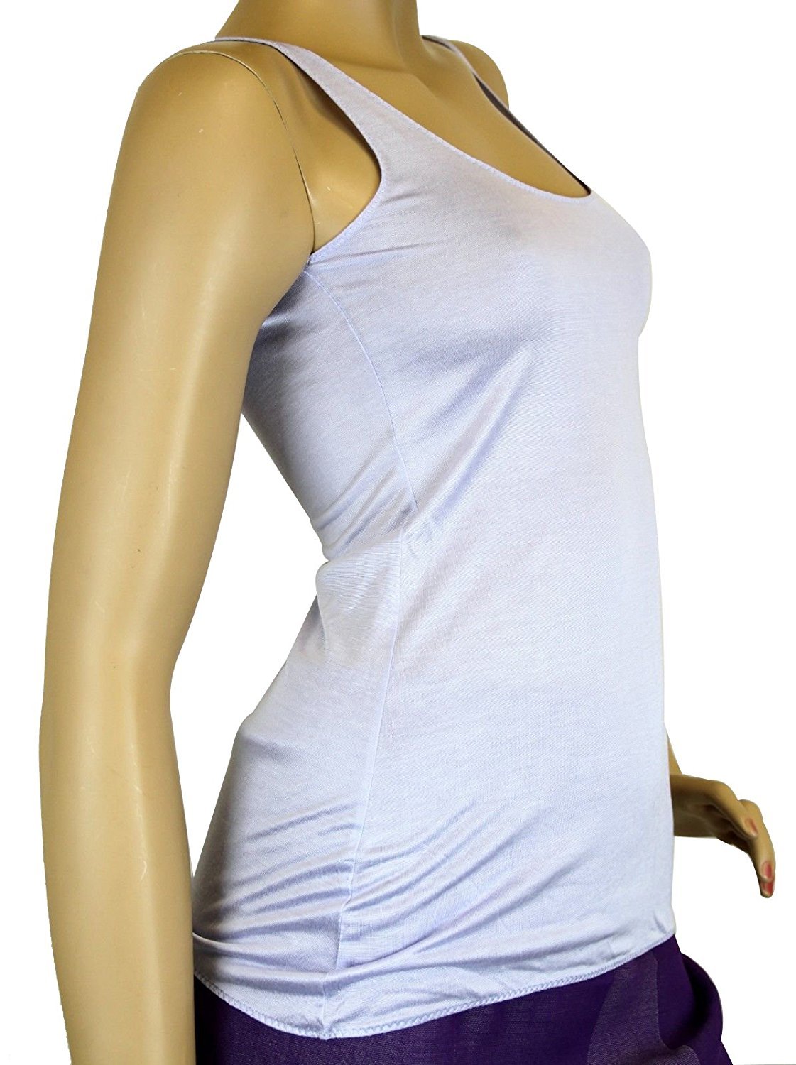 Gucci Women's Lilac Rayon Medium Logo Tank Top