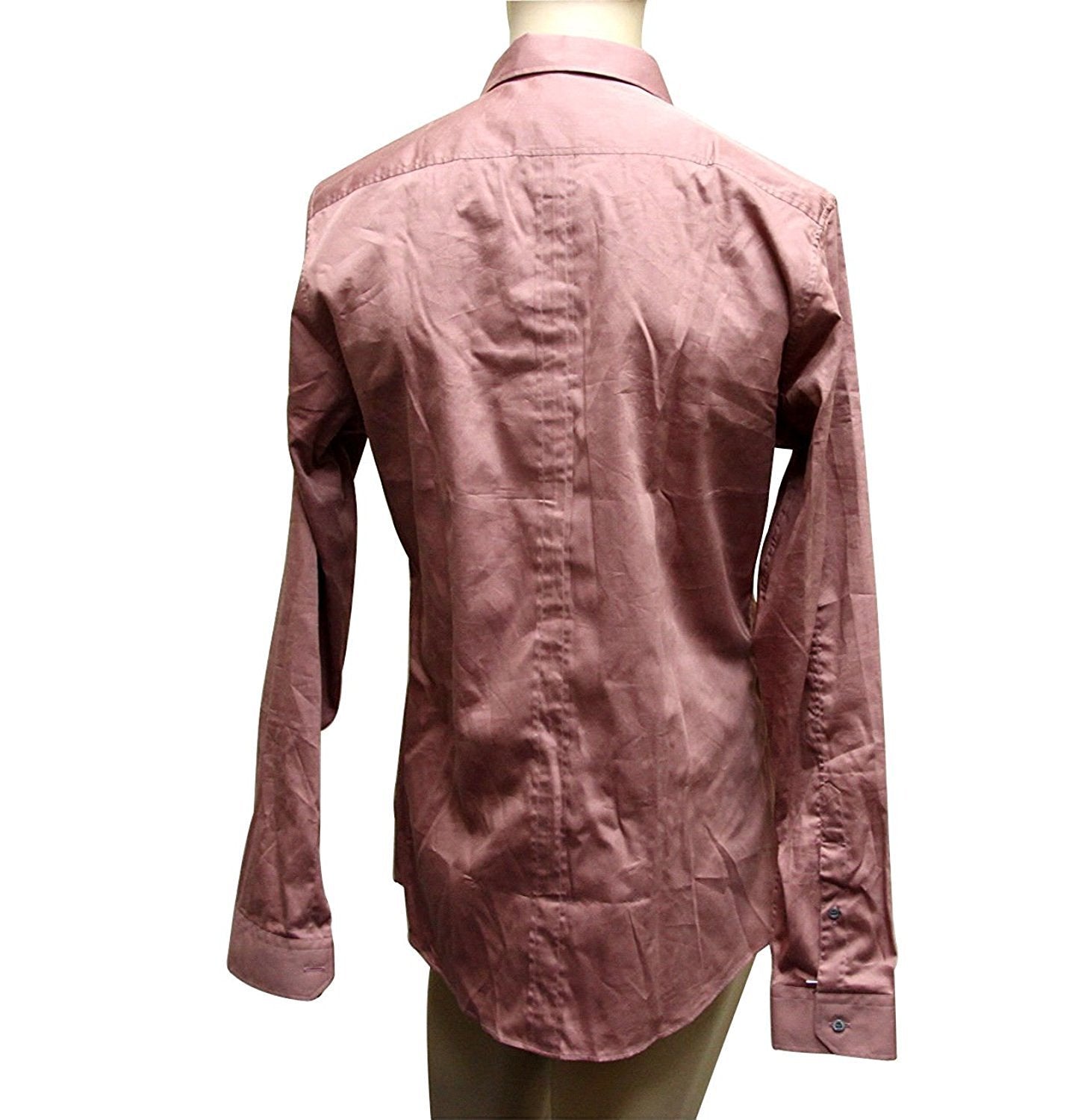 Gucci Men's Pale Red Cotton Silk Slim Dress Shirt (42 / 16.5)