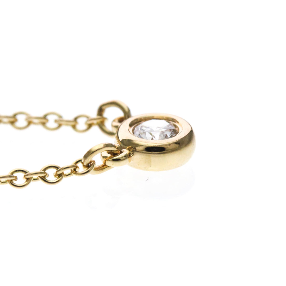 Tiffany & Co. Elsa Peretti Diamonds By The Yard Pendant 18K Rose Gold And Diamond Gold Pink_Gold Necklace Jewelry (Pre-Owned)