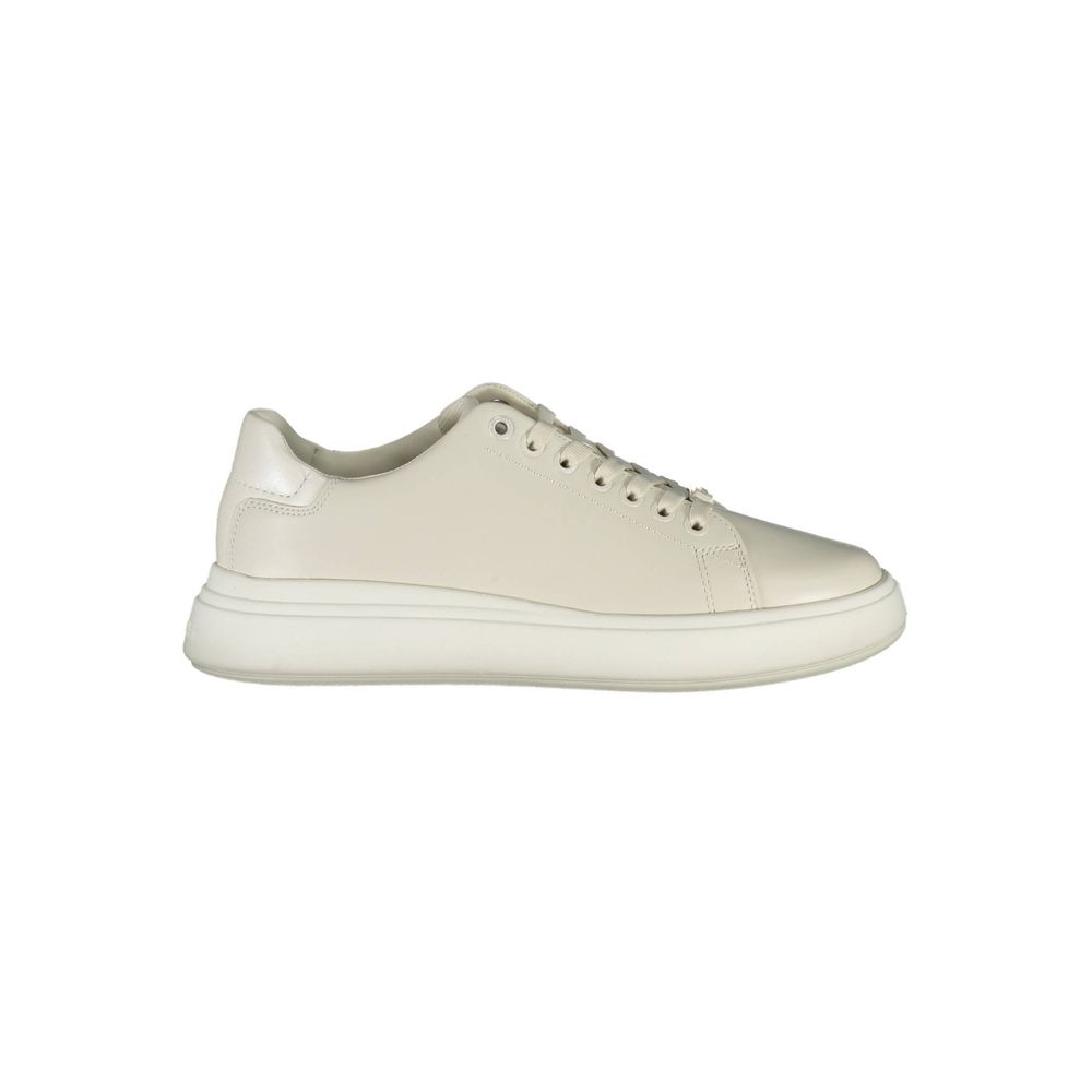 Calvin Klein Beige Leather Women Women's Sneaker