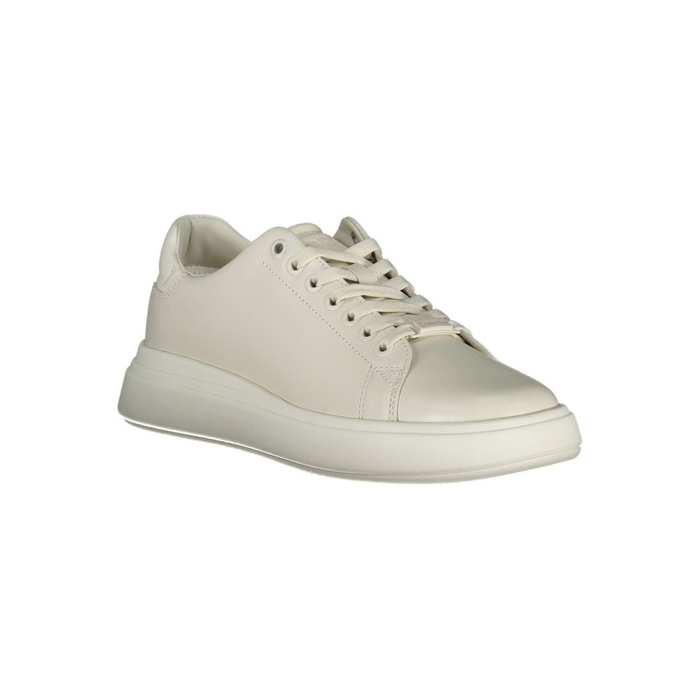 Calvin Klein Beige Leather Women Women's Sneaker