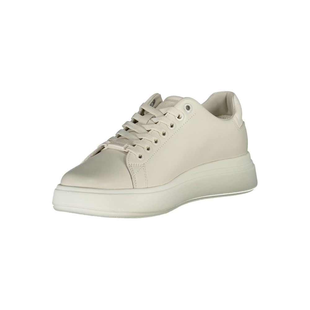 Calvin Klein Beige Leather Women Women's Sneaker