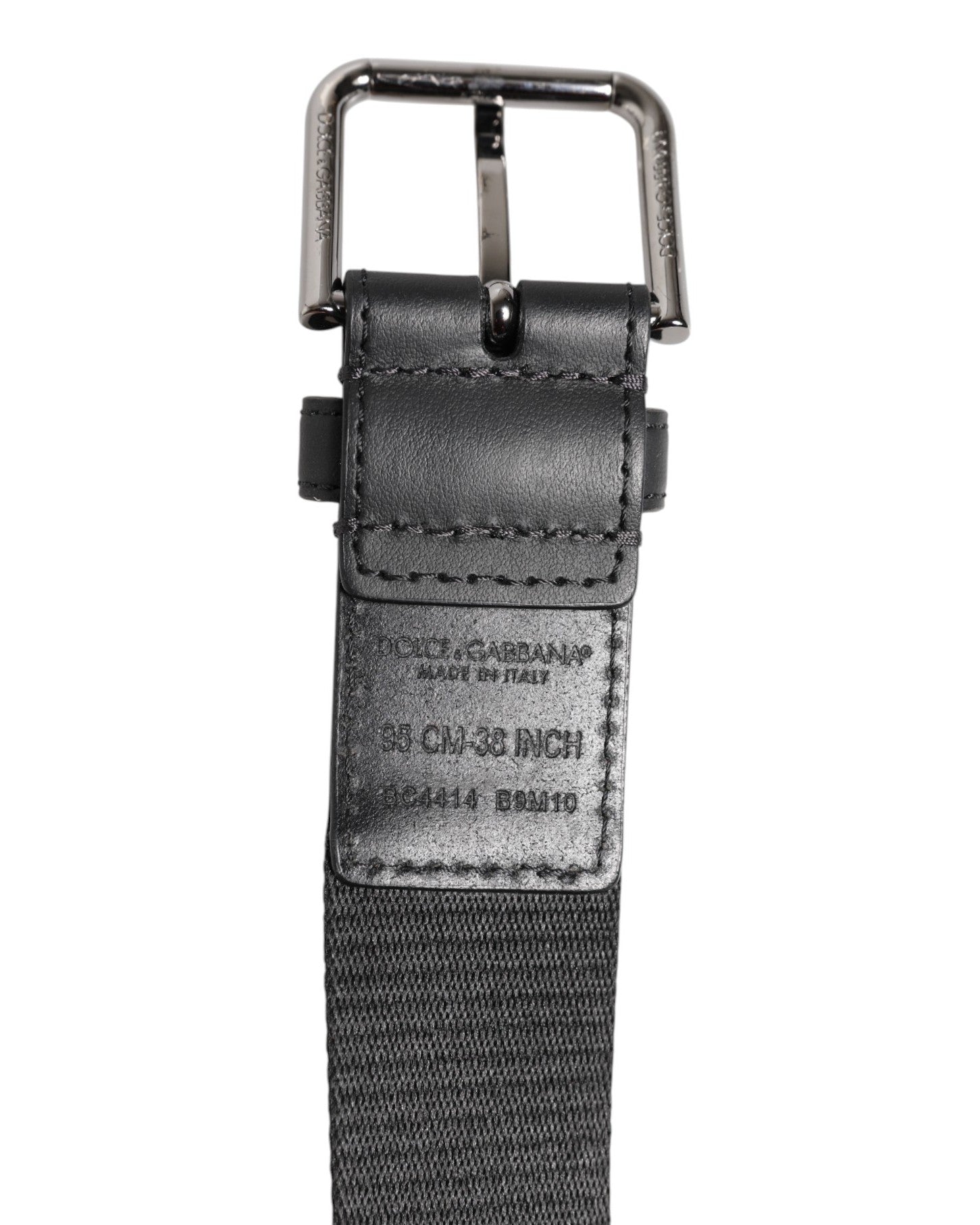 Dolce & Gabbana Green Black Polyester DG Logo Buckle Men's Belt (Pre-Owned)