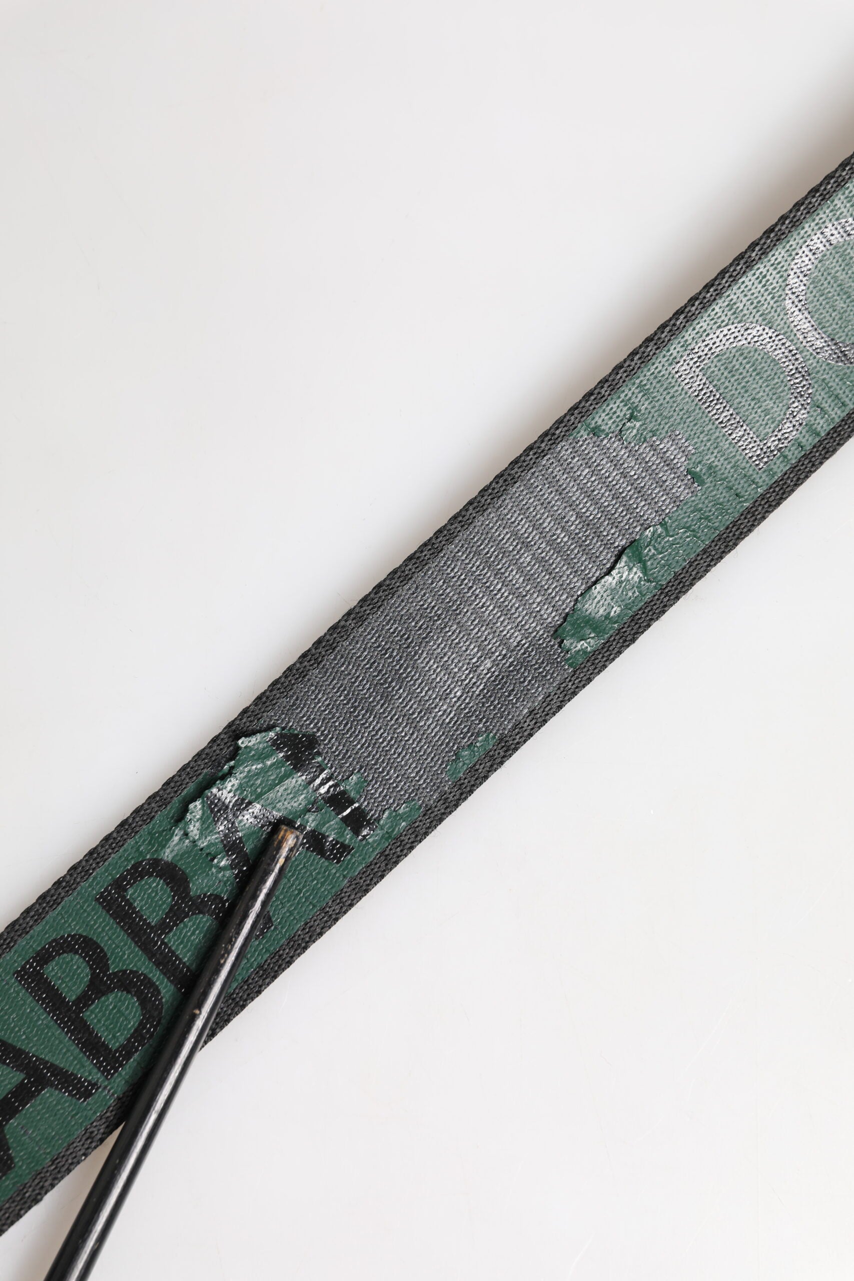 Dolce & Gabbana Green Black Polyester DG Logo Buckle Men's Belt (Pre-Owned)