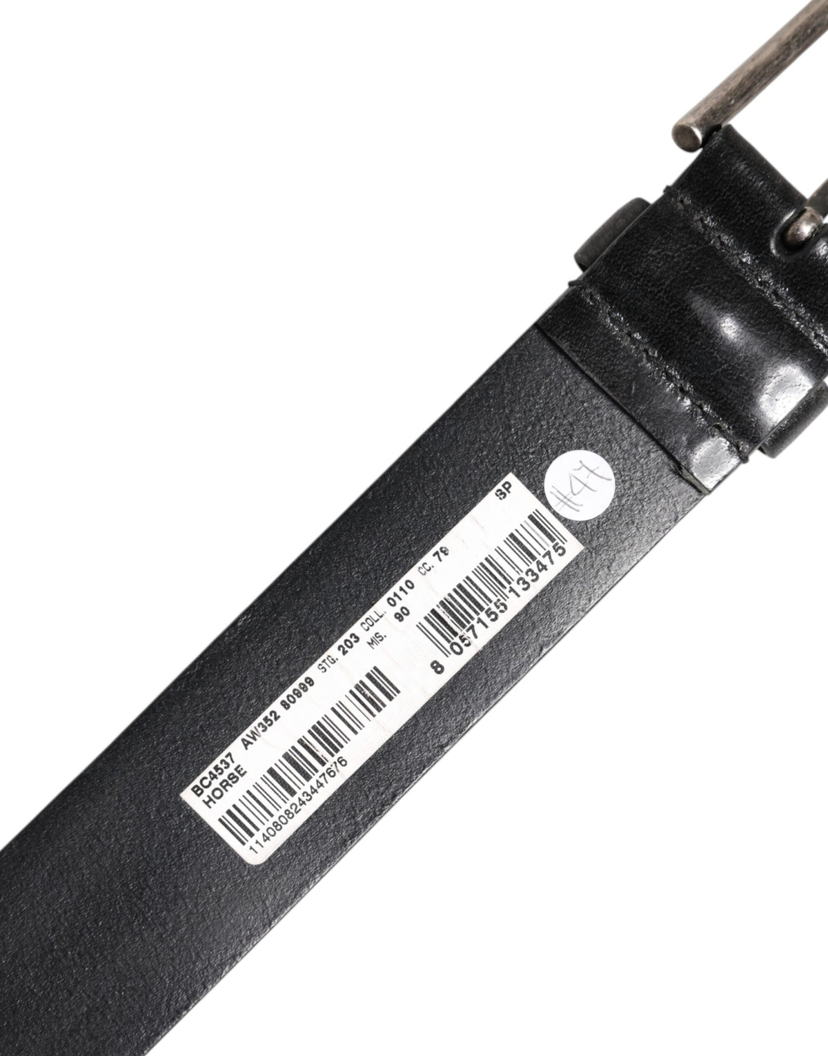 Dolce & Gabbana Black Classic Leather Metal Buckle Men's Belt (Pre-Owned)