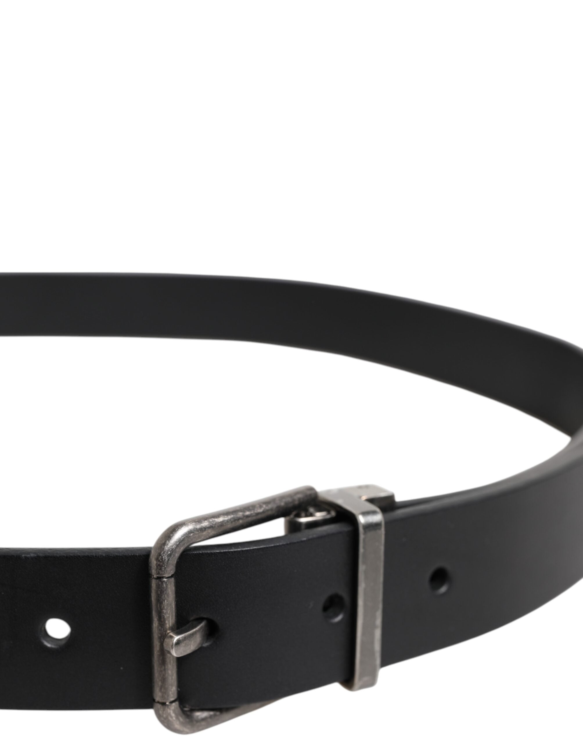 Dolce & Gabbana Black Classic Leather Metal Buckle Men's Belt