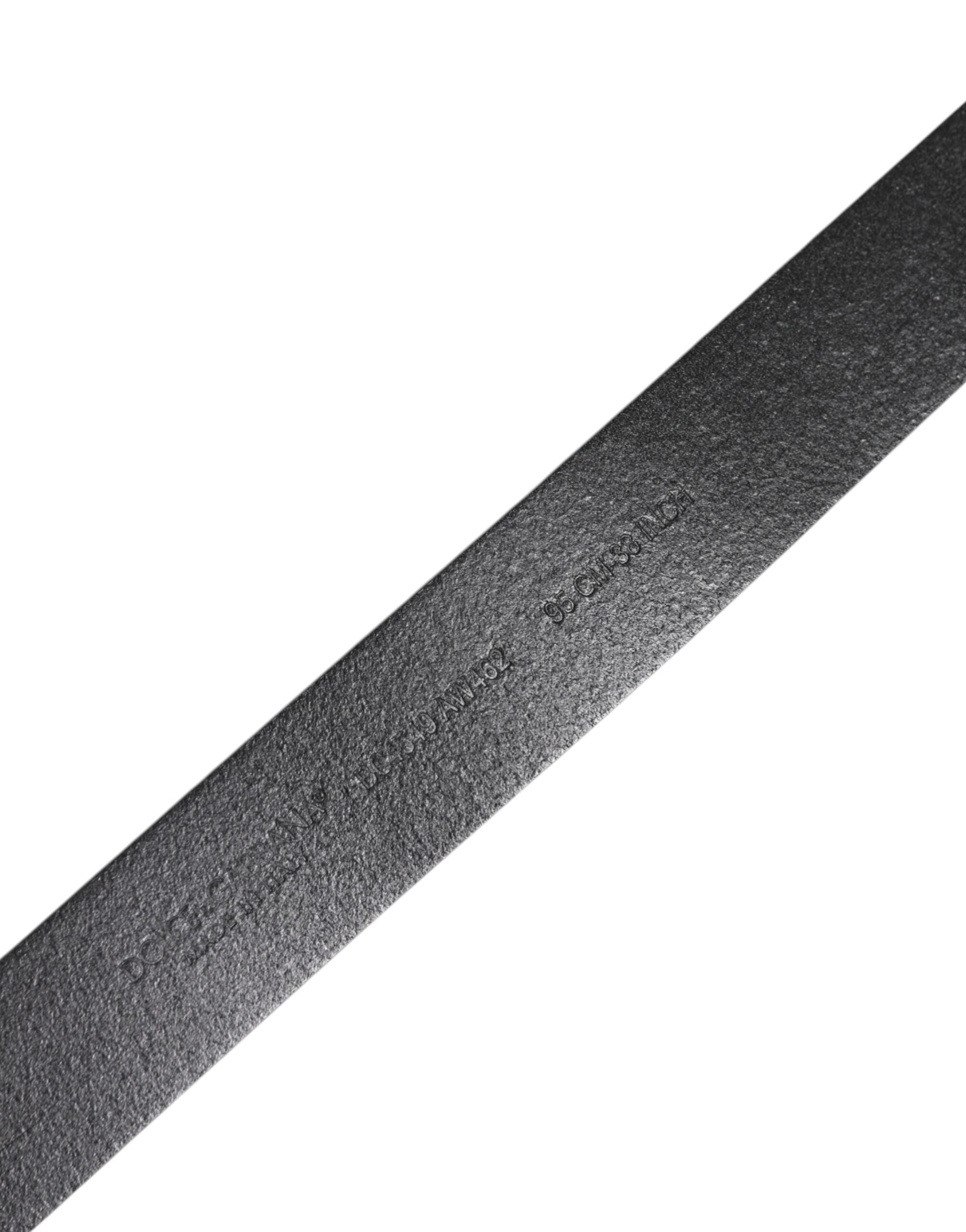 Dolce & Gabbana Black Classic Leather Metal Buckle Men's Belt