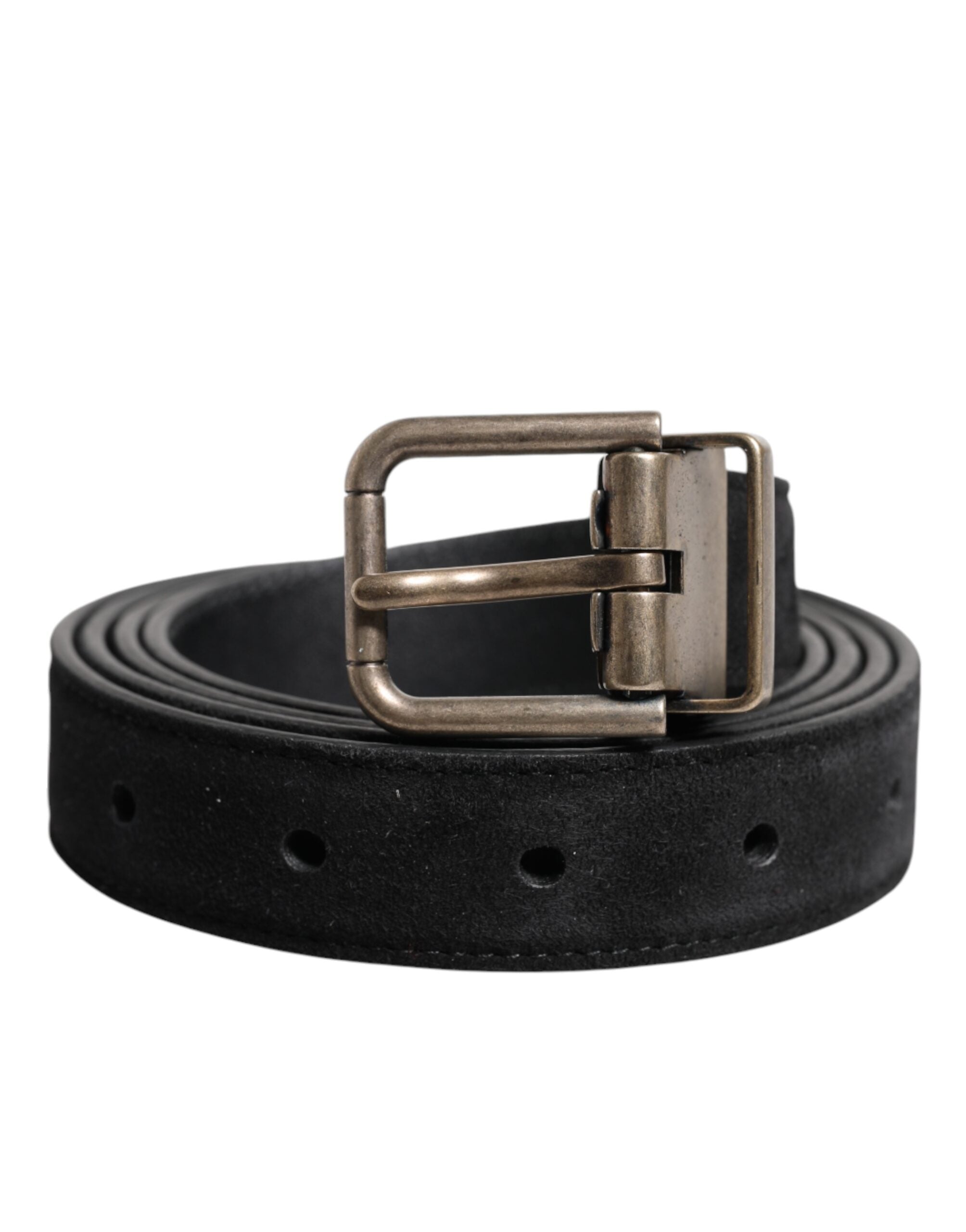 Dolce & Gabbana Black Calf Leather Classic Metal Buckle Men's Belt