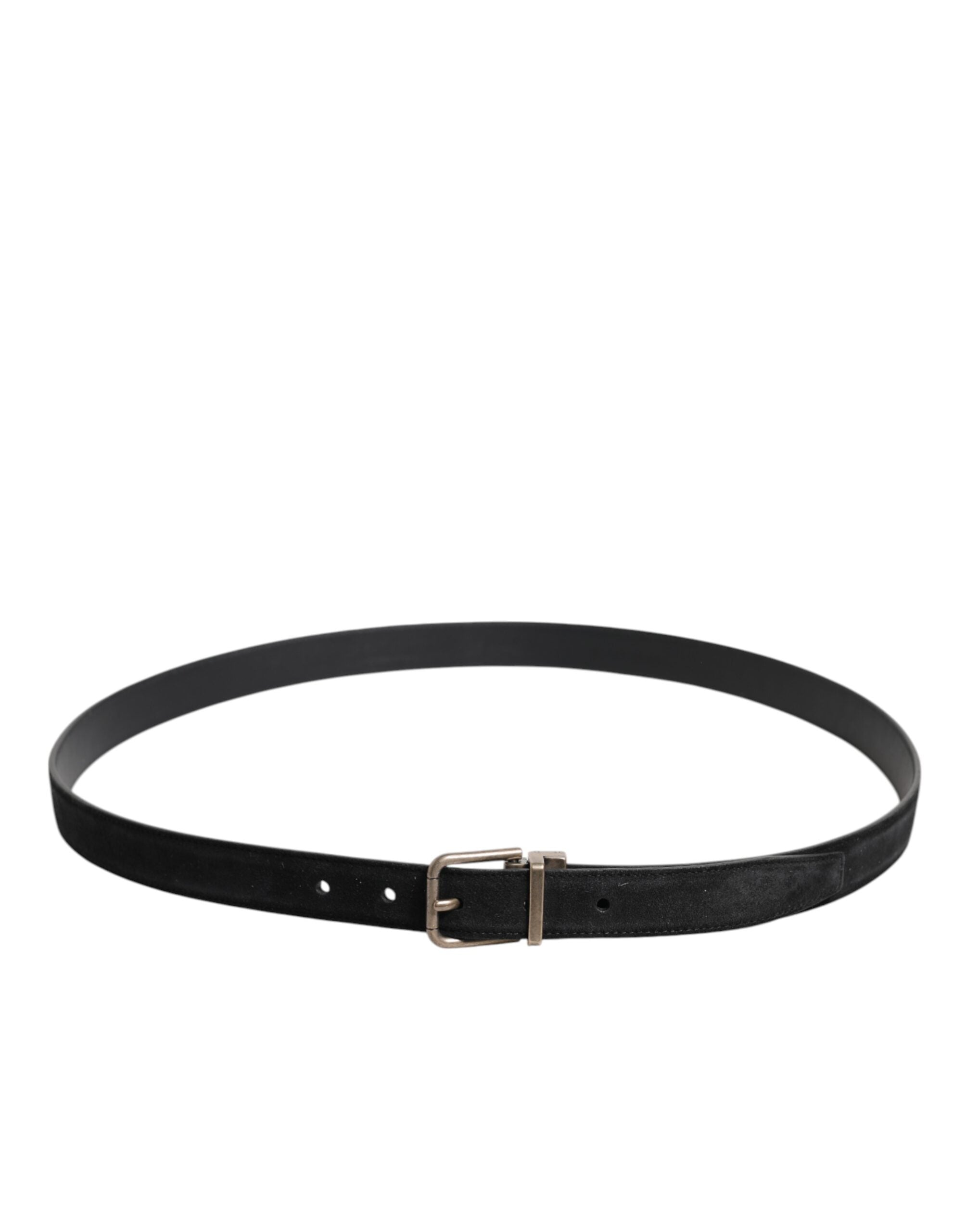 Dolce & Gabbana Black Calf Leather Classic Metal Buckle Men's Belt