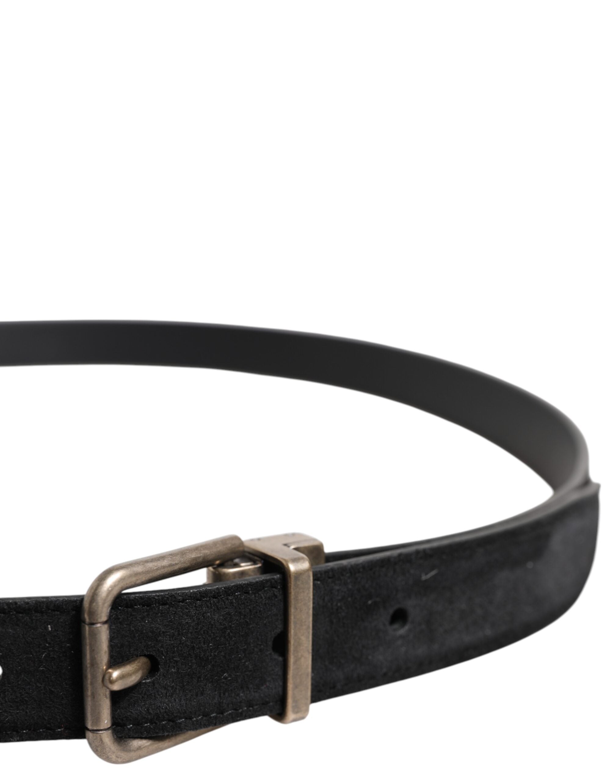 Dolce & Gabbana Black Calf Leather Classic Metal Buckle Men's Belt