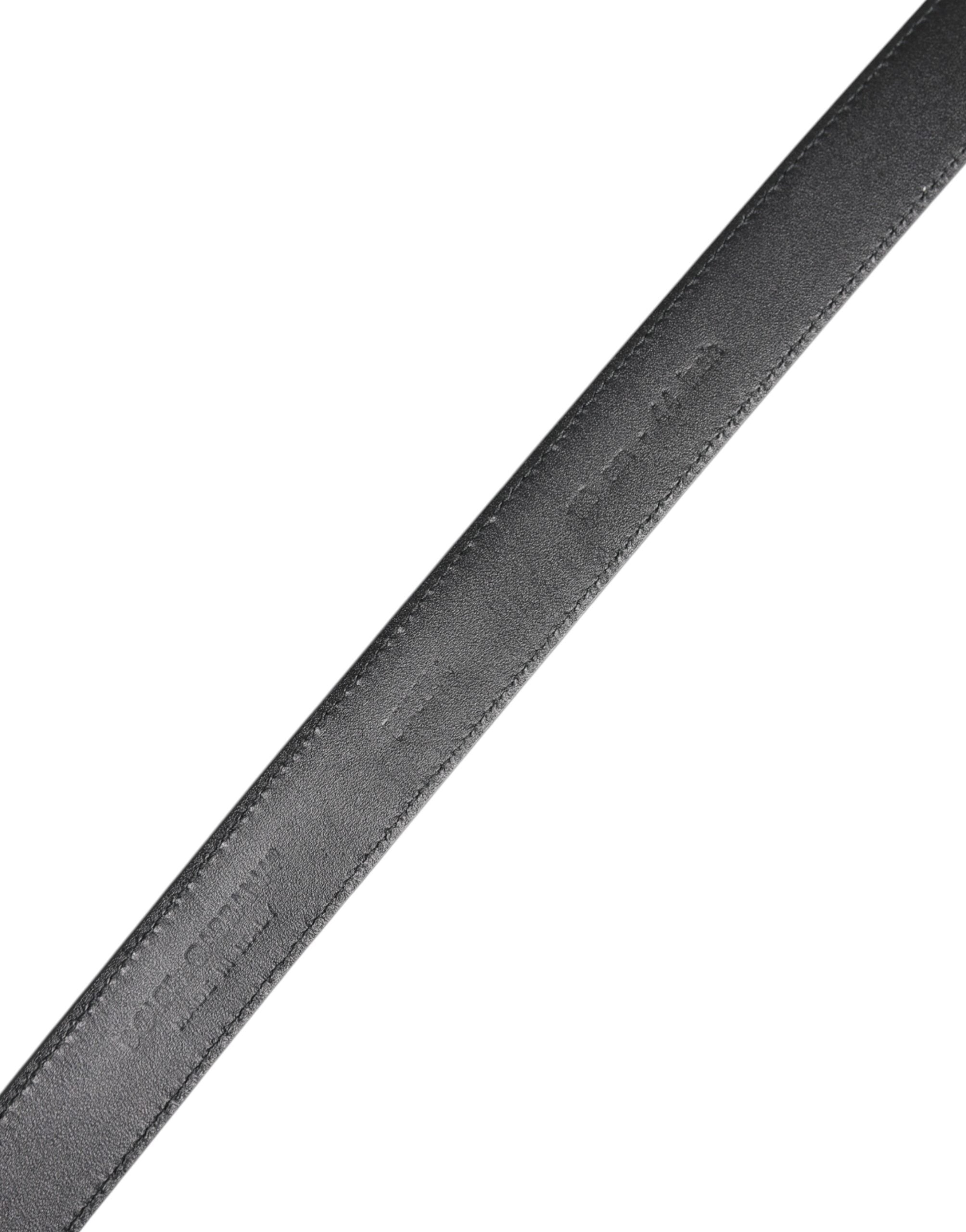 Dolce & Gabbana Black Calf Leather Classic Metal Buckle Men's Belt