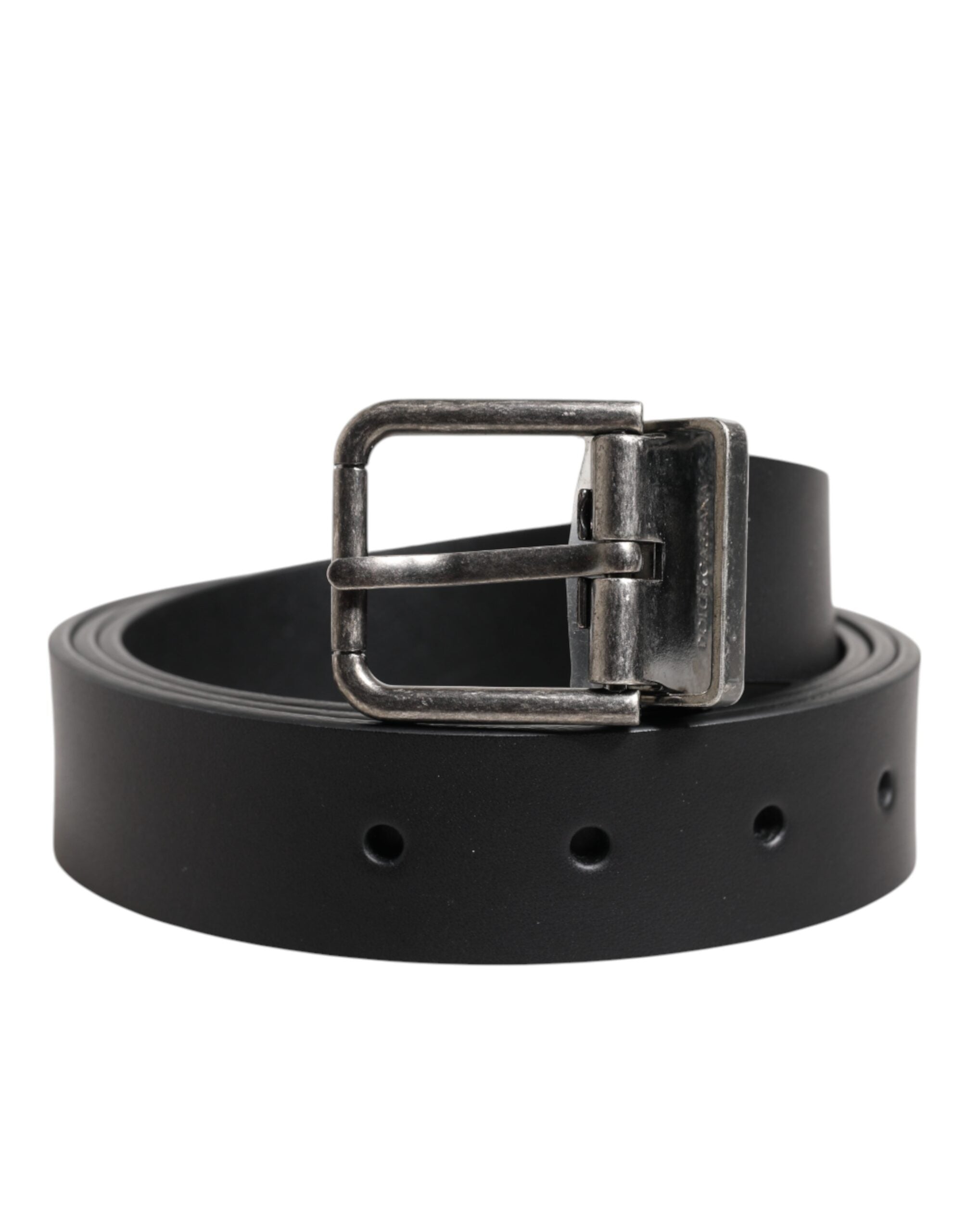 Dolce & Gabbana Black Classic Leather Metal Buckle Men's Belt