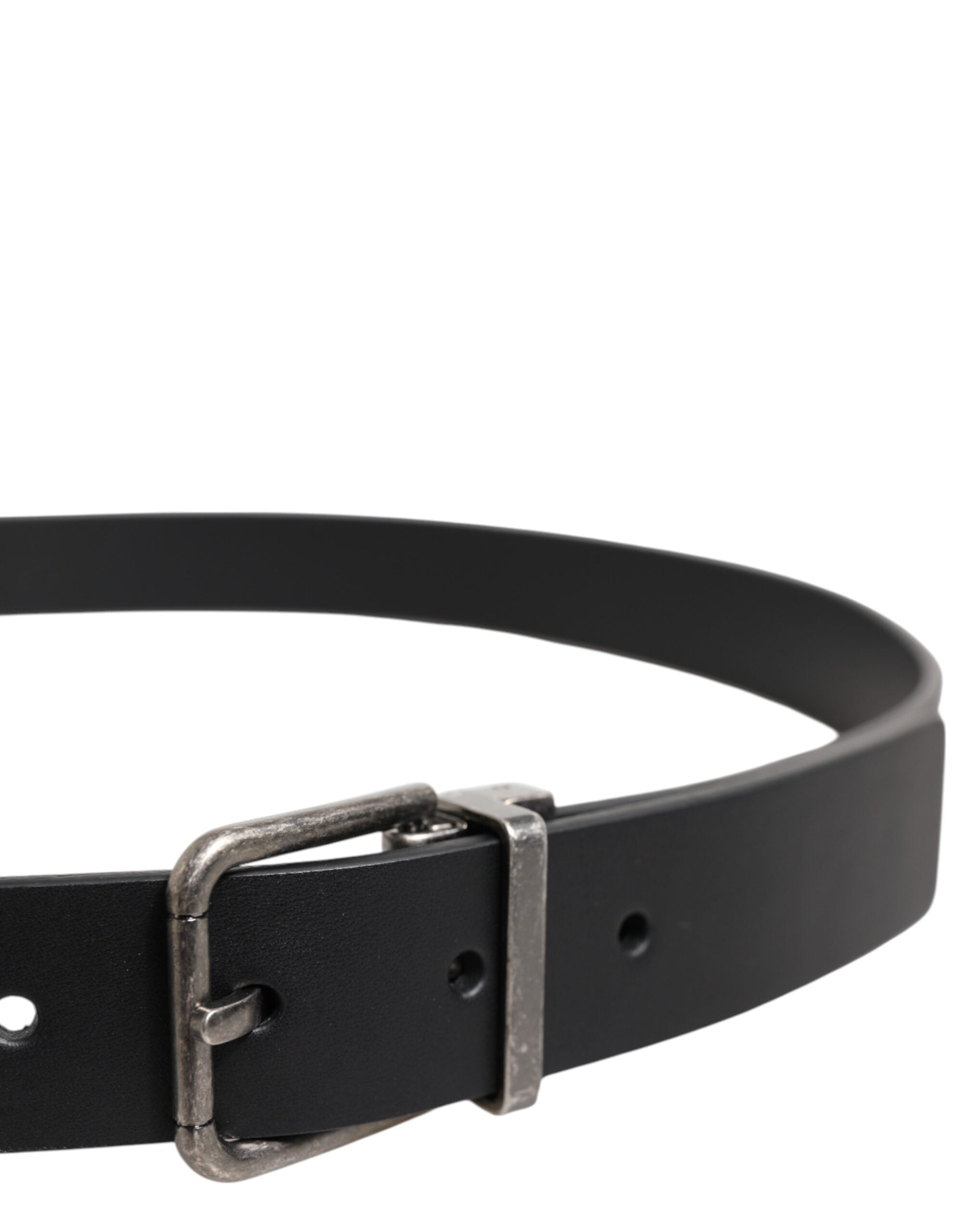 Dolce & Gabbana Black Classic Leather Metal Buckle Men's Belt