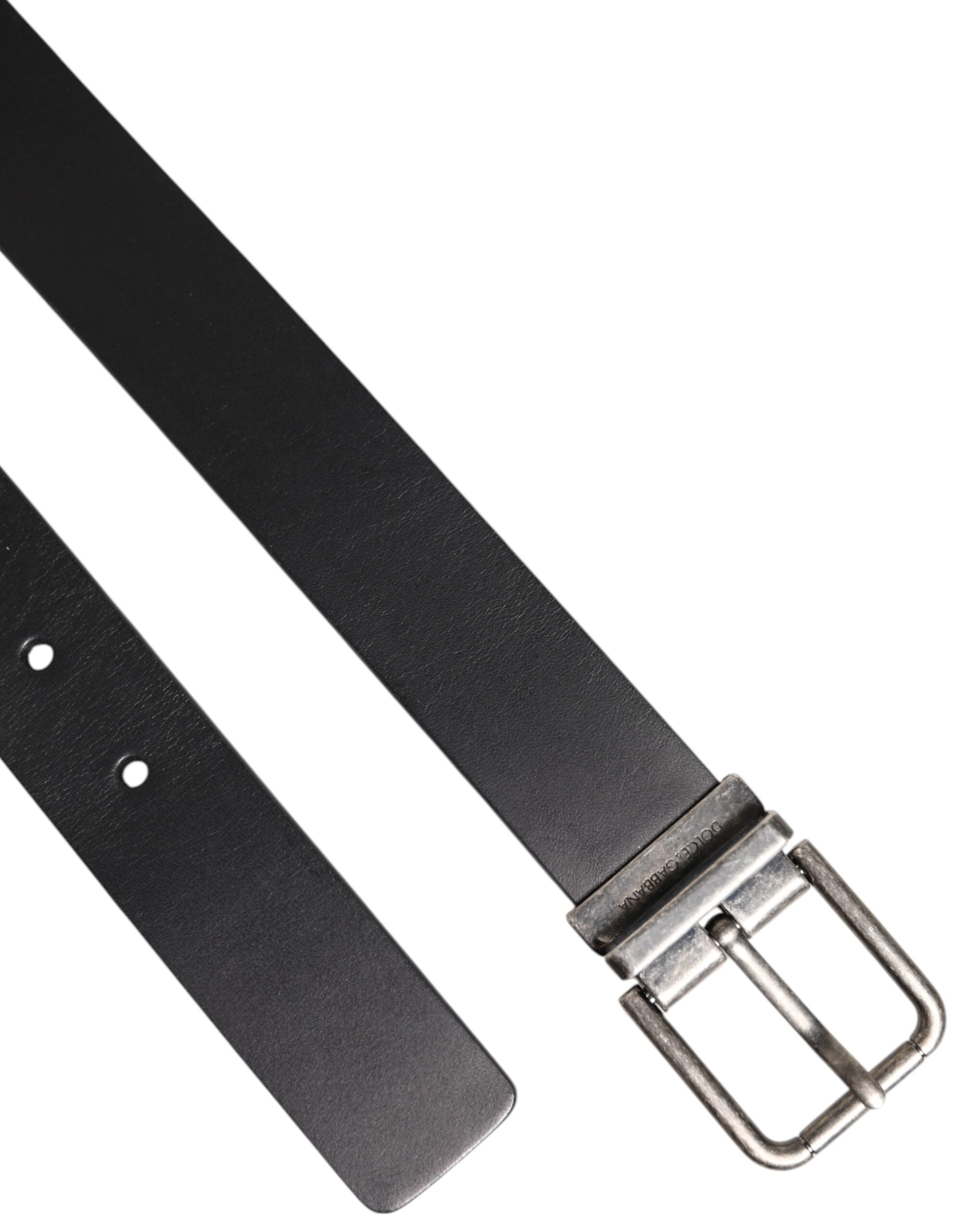 Dolce & Gabbana Black Classic Leather Metal Buckle Men's Belt