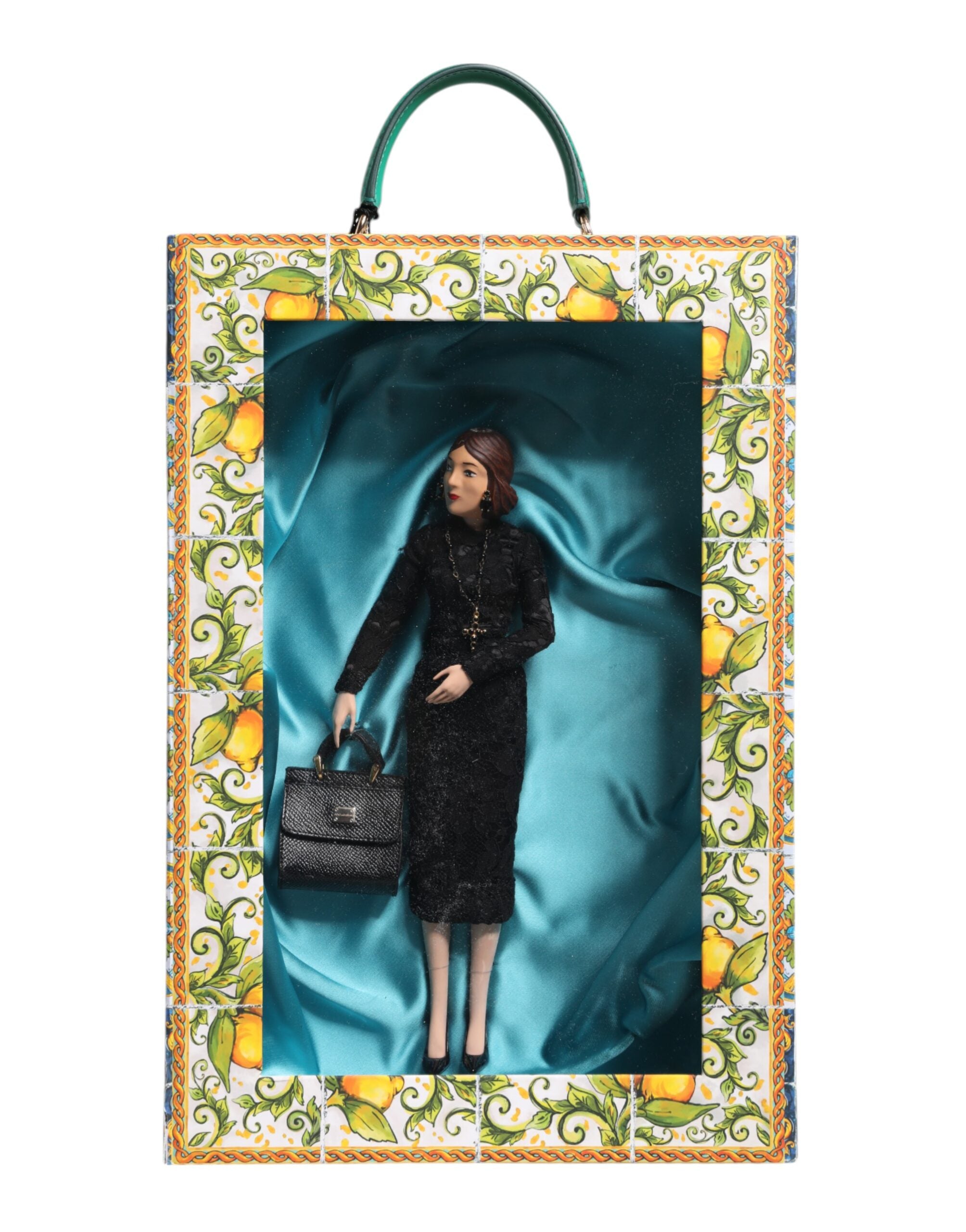 Dolce & Gabbana Black Dress MARIA Porcelain Fashion Show Leather Sicily Women's Dolls