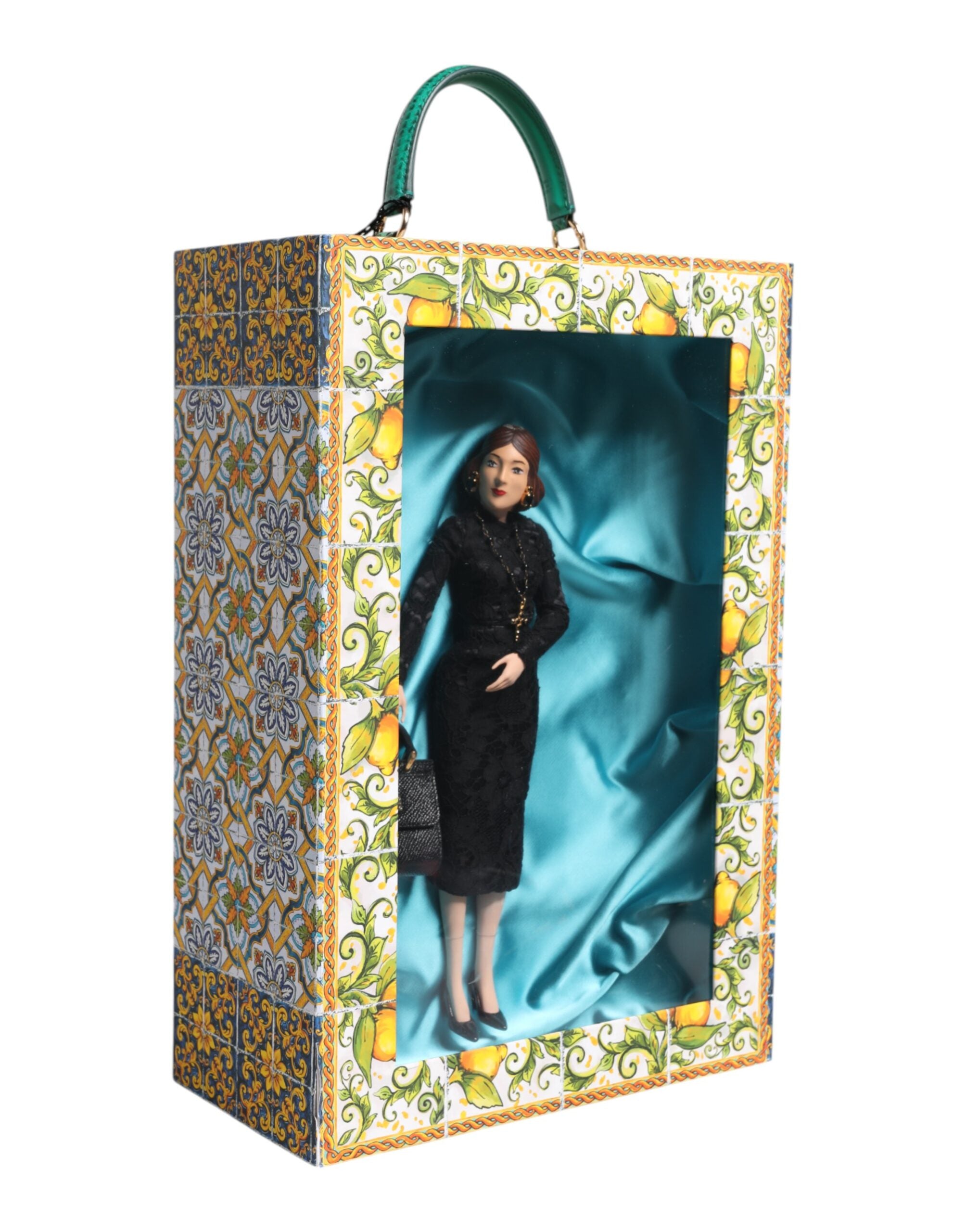 Dolce & Gabbana Black Dress MARIA Porcelain Fashion Show Leather Sicily Women's Dolls