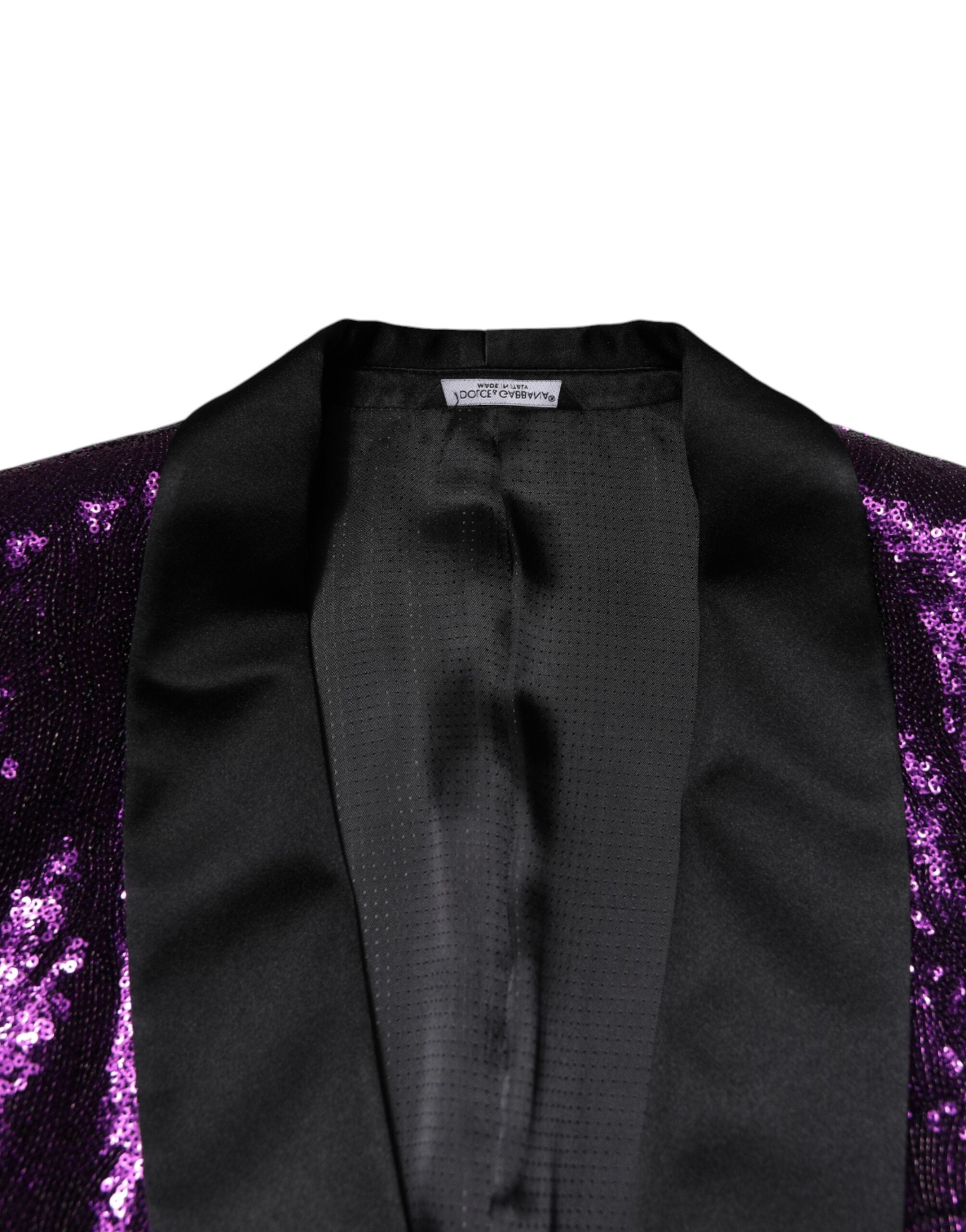 Dolce & Gabbana Purple SICILIA Sequin Embellish Coat Men's Jacket