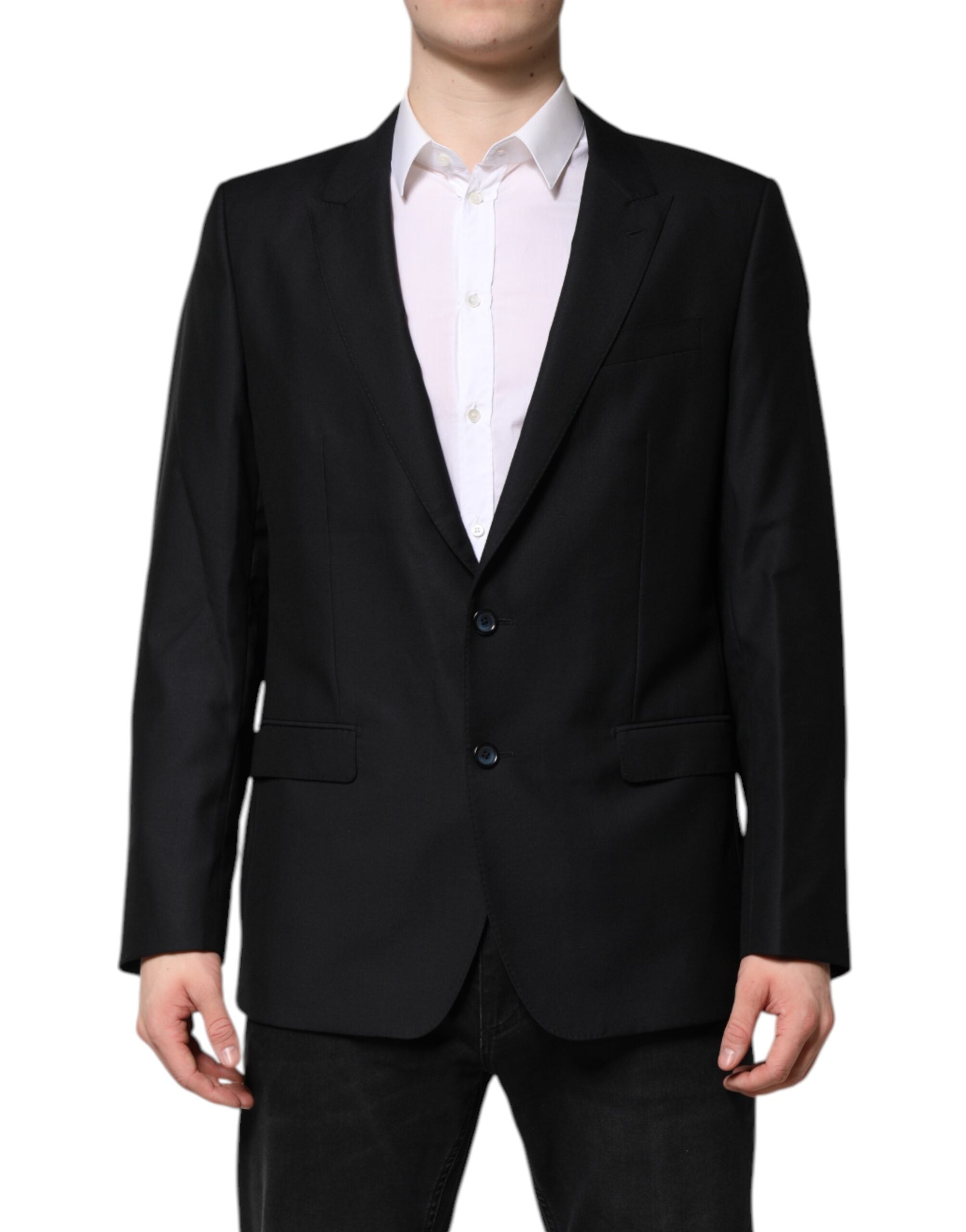 Dolce & Gabbana Dark Blue MARTINI Wool Blazer Coat Men's Jacket